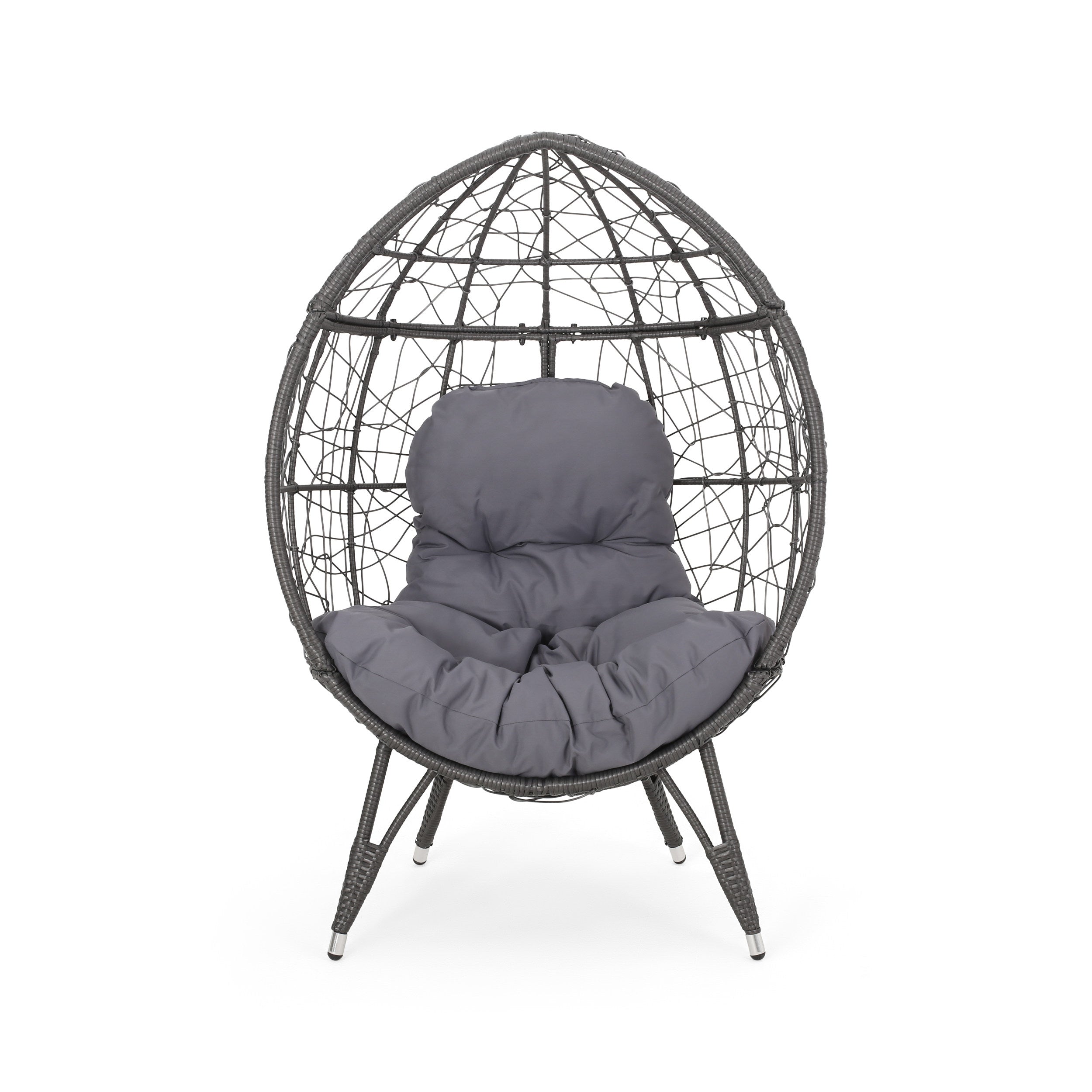 Christopher Knight Home® Stylish Gianni Teardrop-shaped Outdoor Wicker Chair with Comfortable Cushion - A Perfect Seating Option for Outdoor Spaces
