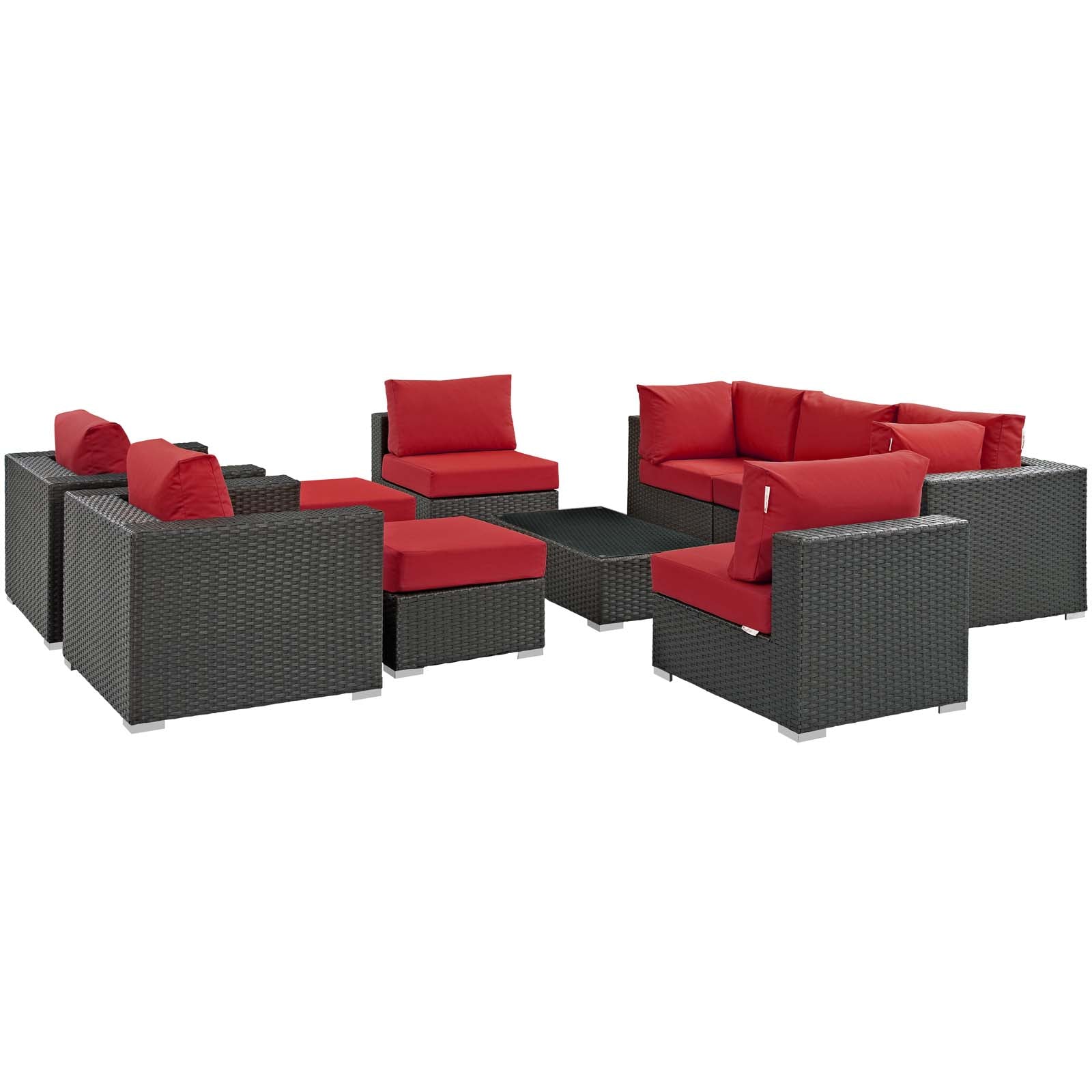 Sojourn 10-Piece Outdoor Patio Furniture Set with Sunbrella® Cushions for Total Relaxation