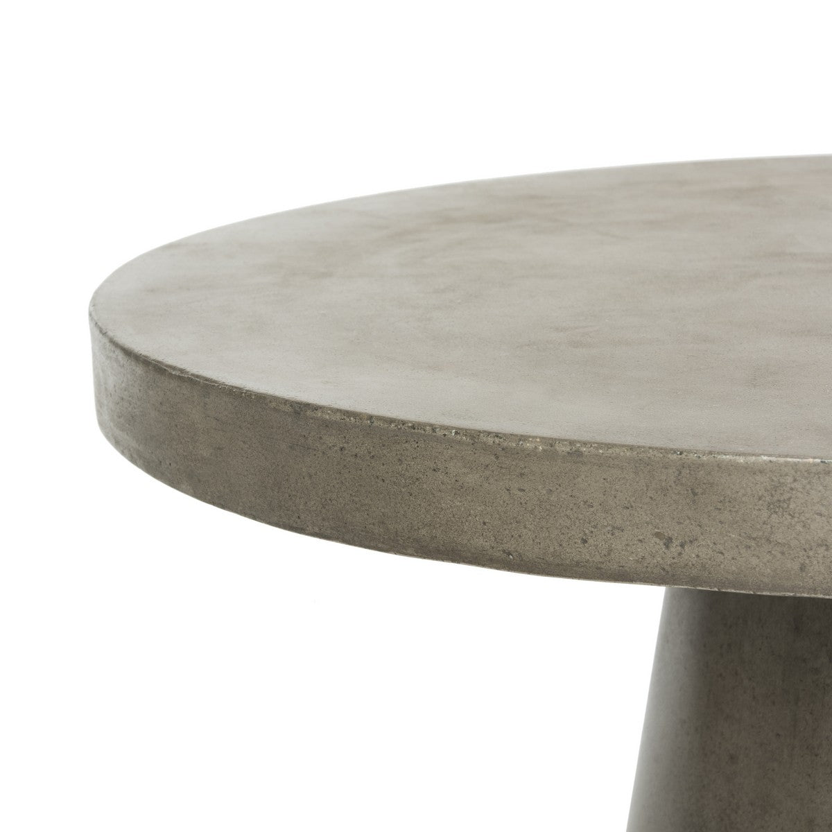 Delfia Contemporary Circular Coffee Table in 27.56-inch Dark Grey Concrete for Both Indoor and Outdoor Sophistication