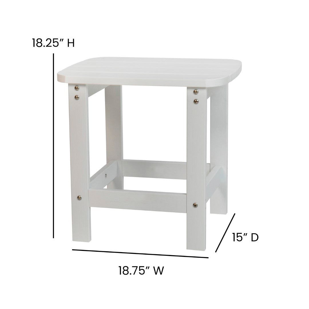 Premium Set of Two All-Weather UV-Resistant Poly Resin Rocking Chairs with an Adirondack Style Side Table for Indoor and Outdoor Use