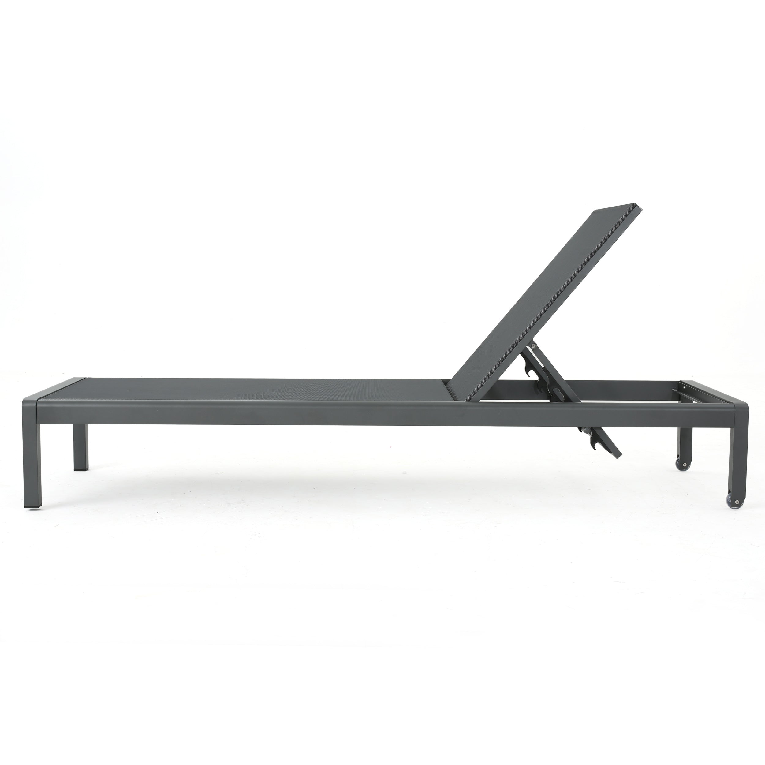 Christopher Knight Home® Grey Outdoor Aluminum Chaise Lounge with Mesh Seat - Cape Coral Style