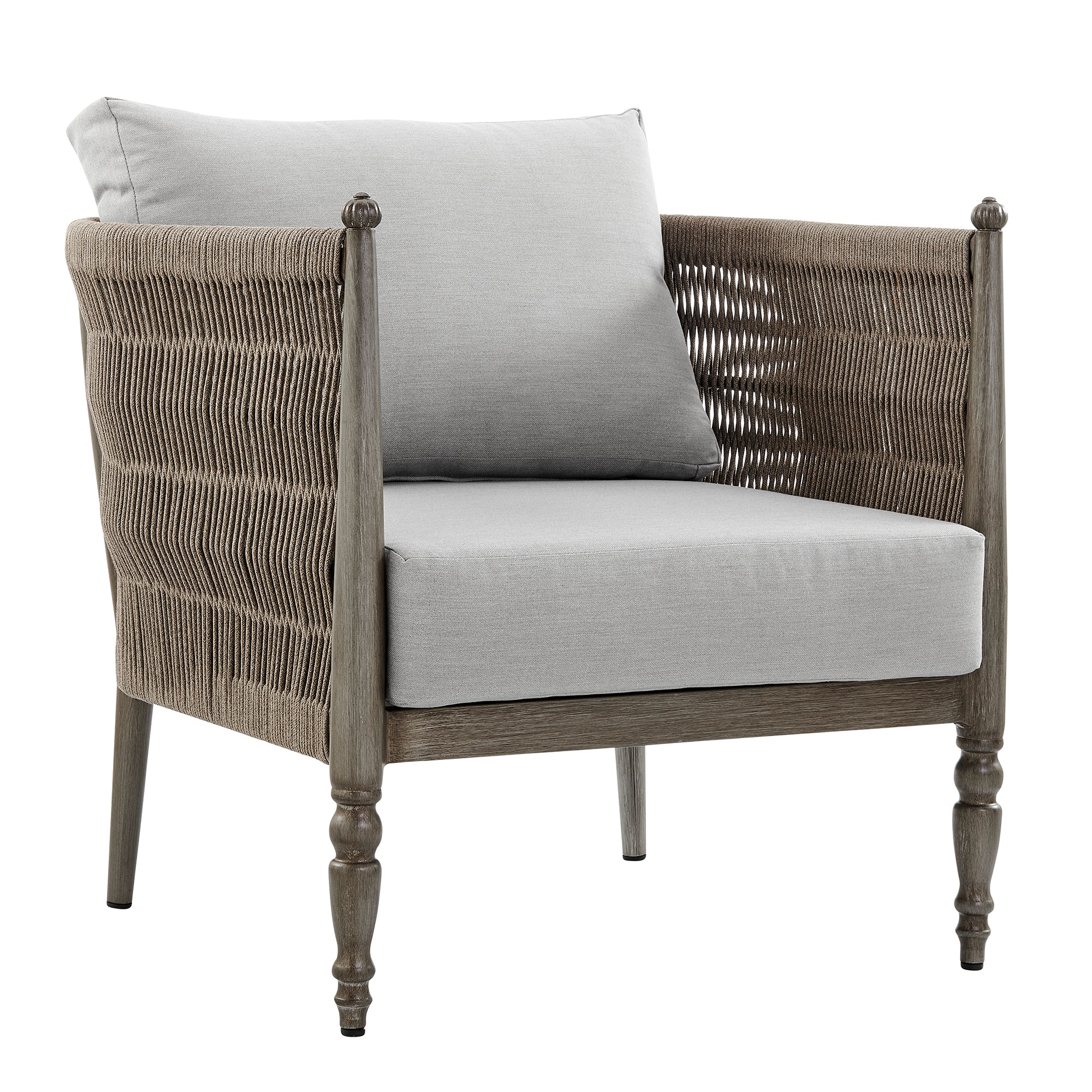Safari 4-Piece Outdoor Conversation Set with Beige Cushions, Crafted from Wicker and Aluminum, Boasting UV-Resistant Comfort for Outdoor Relaxation