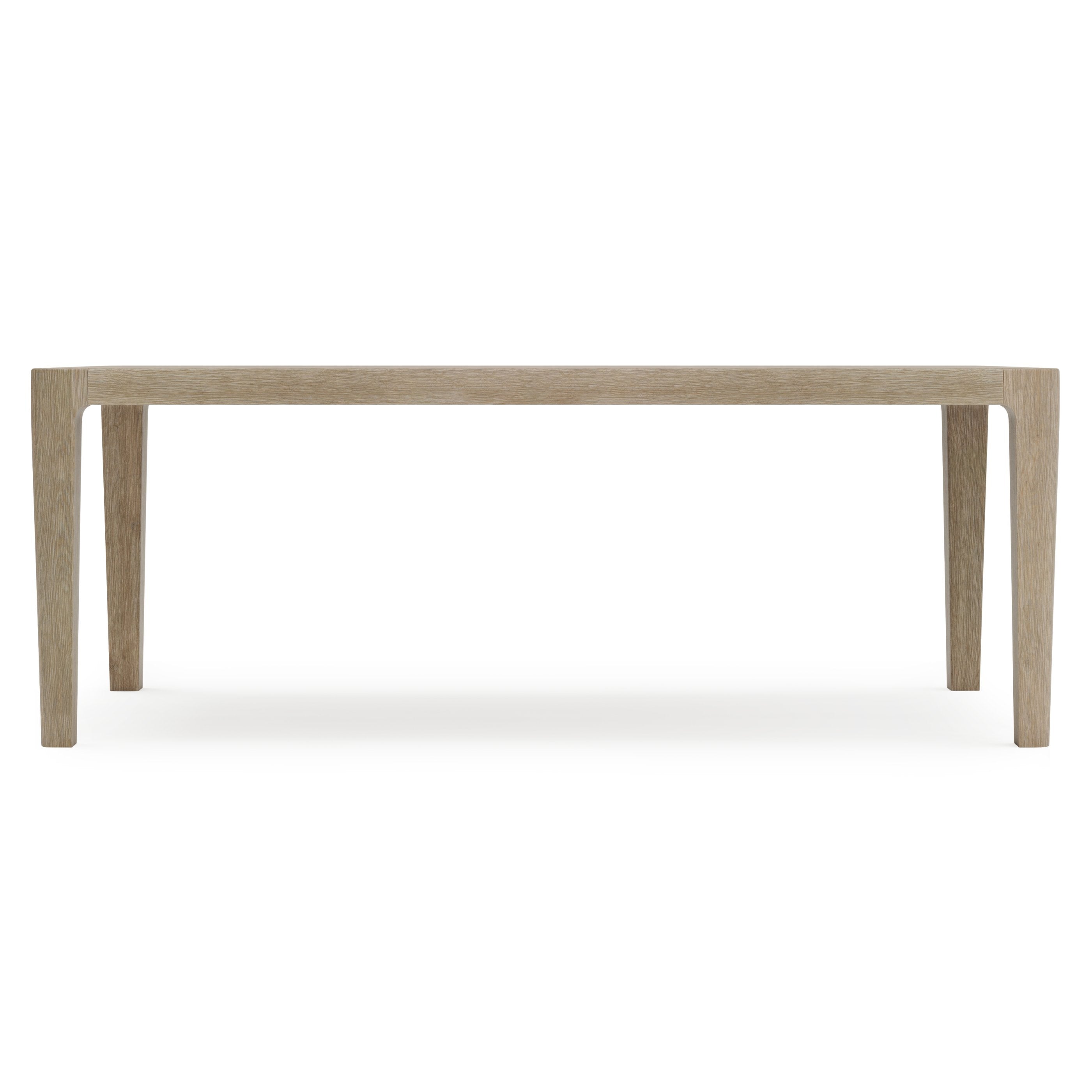Edenton Teak Modern Outdoor Dining Table with Slatted Top and Rounded Corners