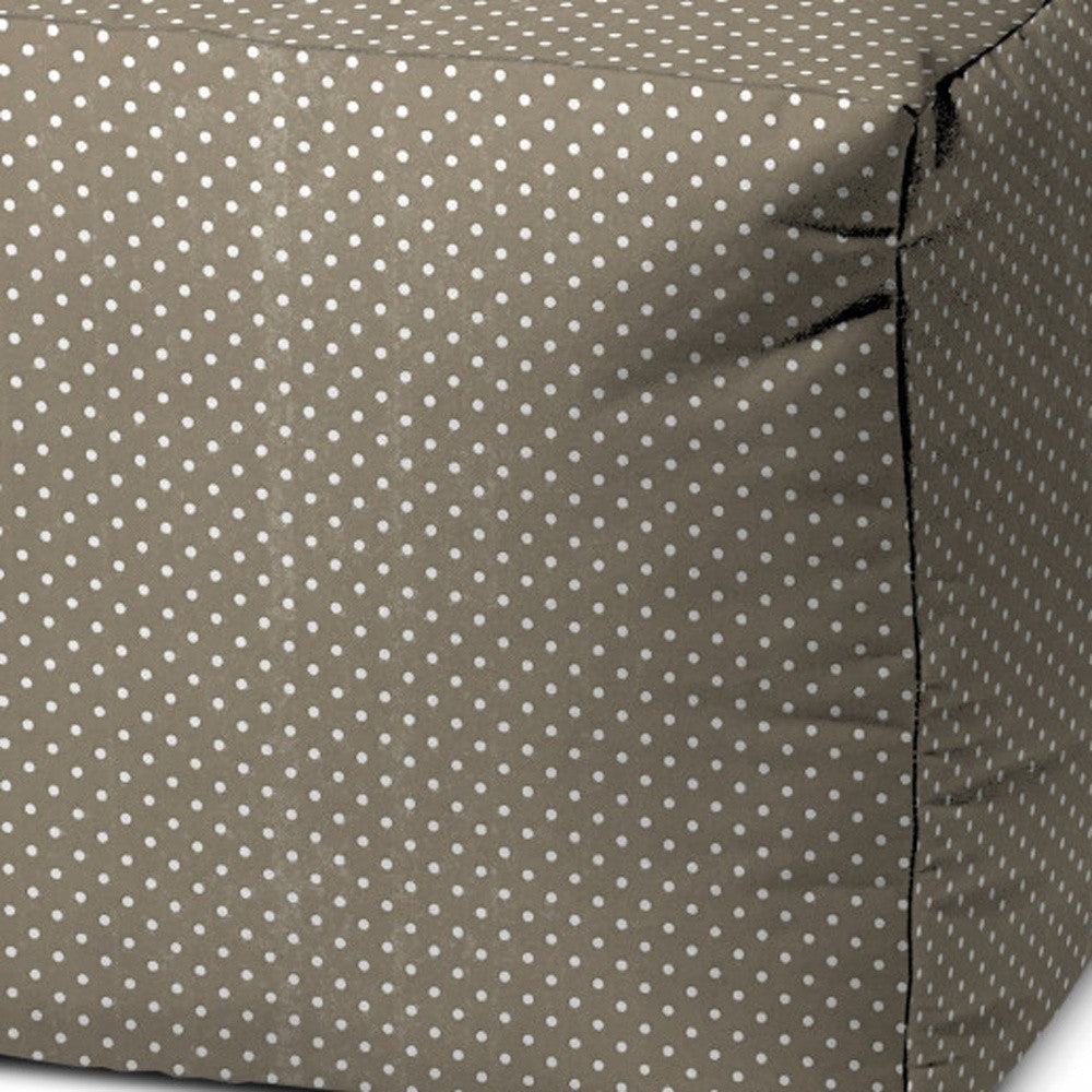 Stylish and Comfortable Turquoise Indoor-Outdoor Polka Dot Pouf Ottoman for Home Decor and Patio Relaxation