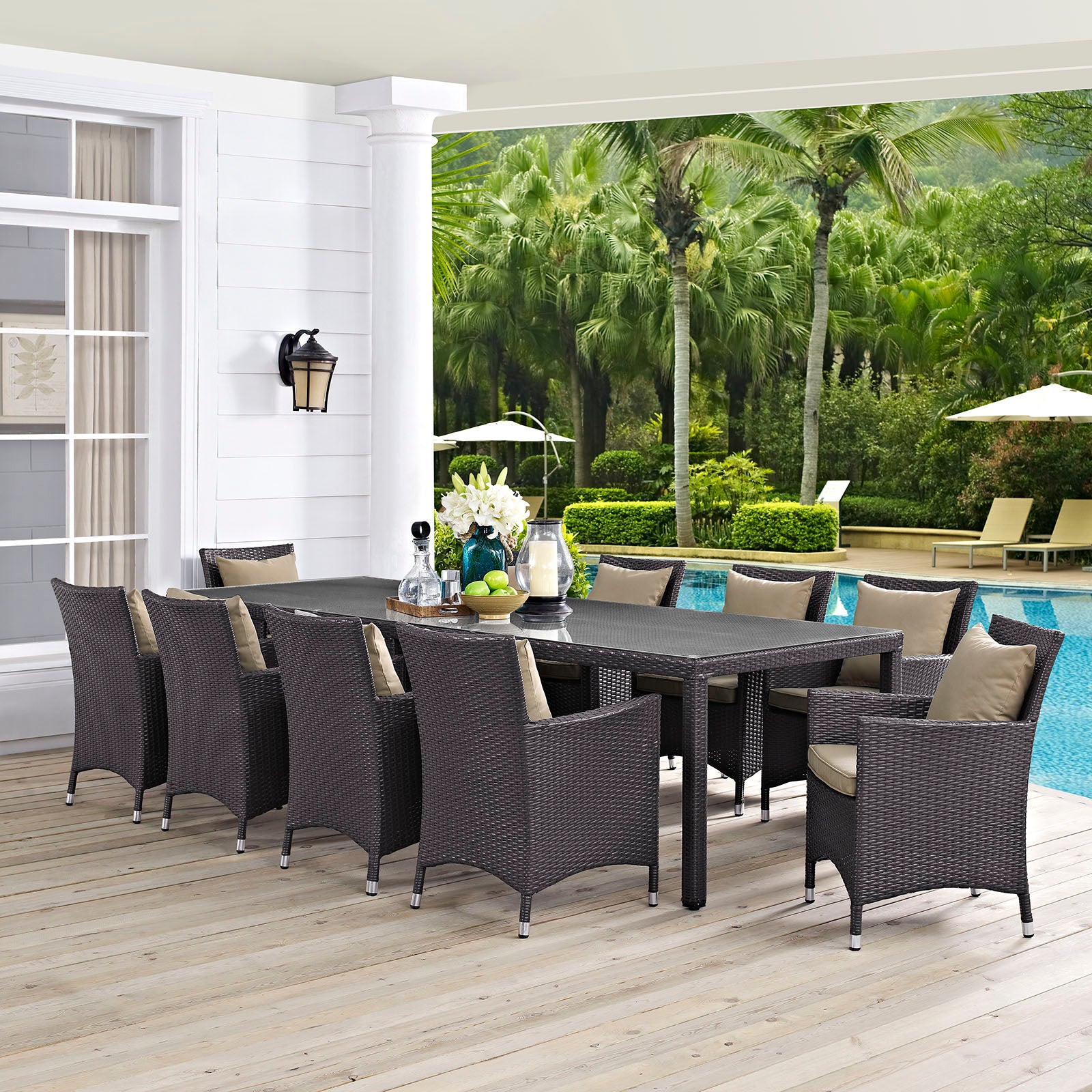 Convene All-Weather 11-Piece Outdoor Patio Dining Sectional Set for Elegant Gatherings and Ultimate Comfort
