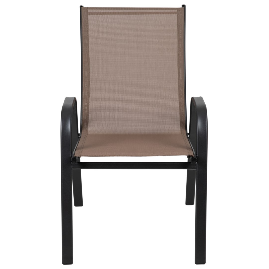Commercial-Grade Outdoor Stackable 4-Pack Patio Chairs with Flex Comfort Material and Sturdy Metal Frame