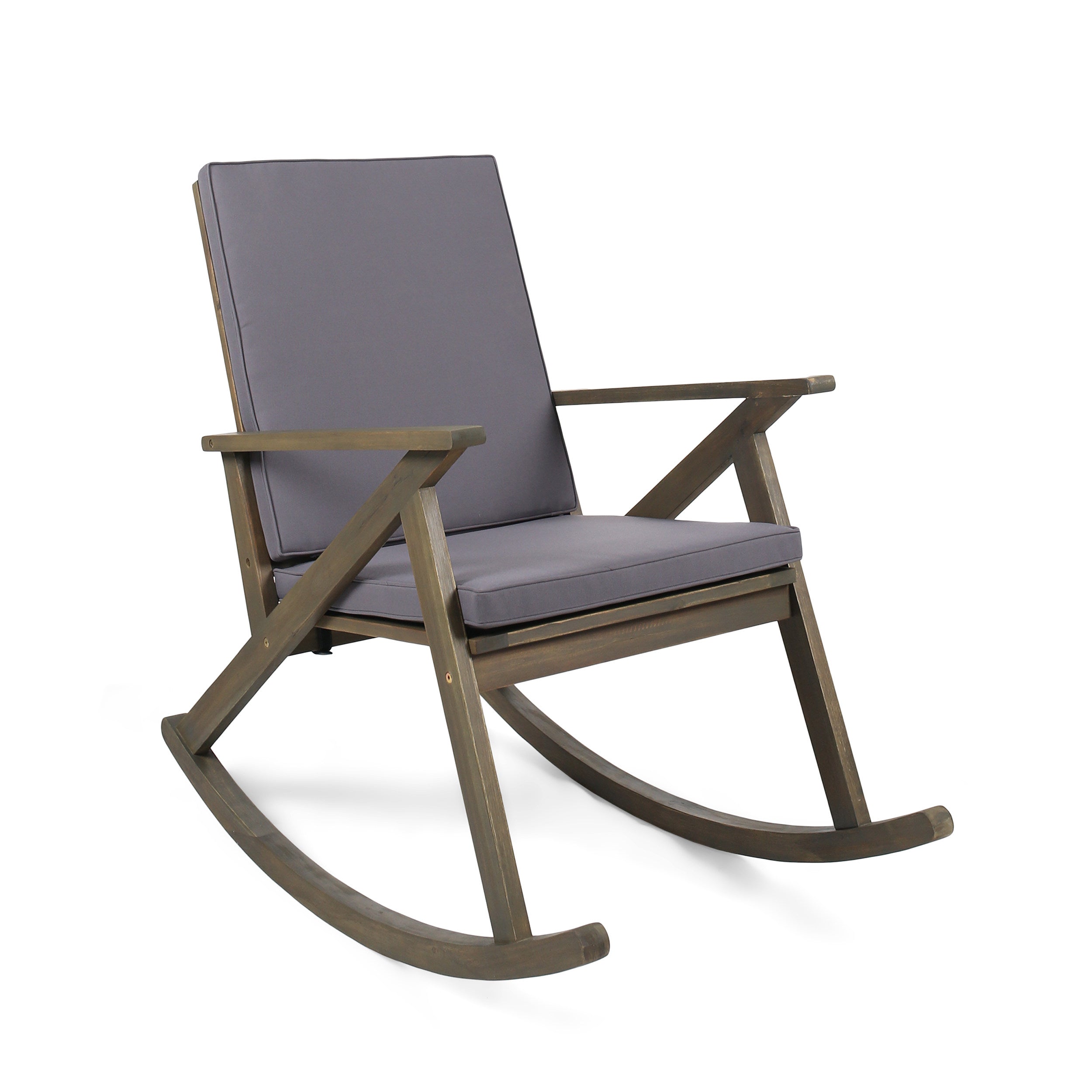 Christopher Knight Home® Gus Acacia Wood Outdoor Rocking Chair with Comfortable Cushion: A Durable, Safe, and Stylish Seating Option for Relaxation