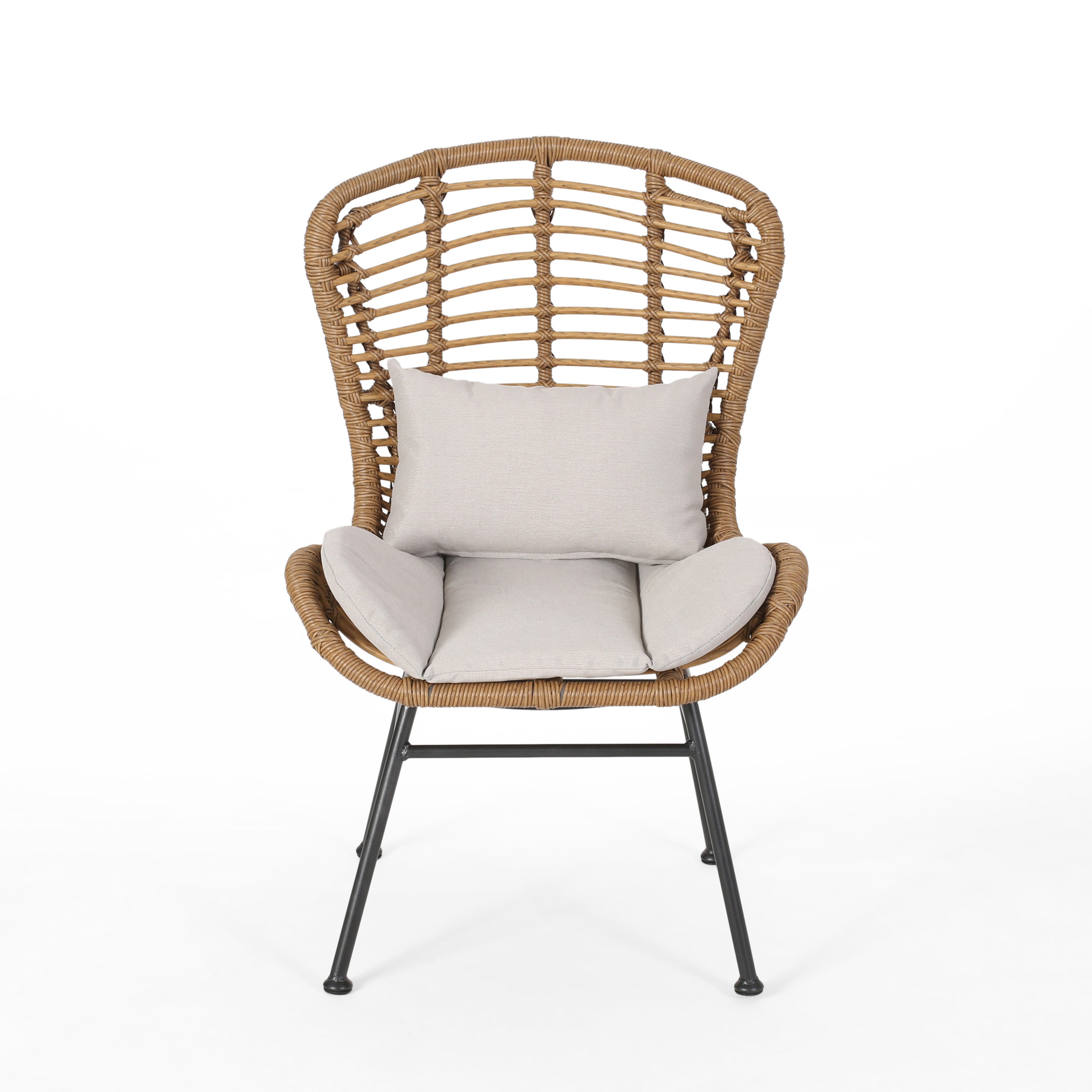 Christopher Knight Home® La Habra 2-Piece Modern Outdoor Club Chairs with Faux Rattan Design