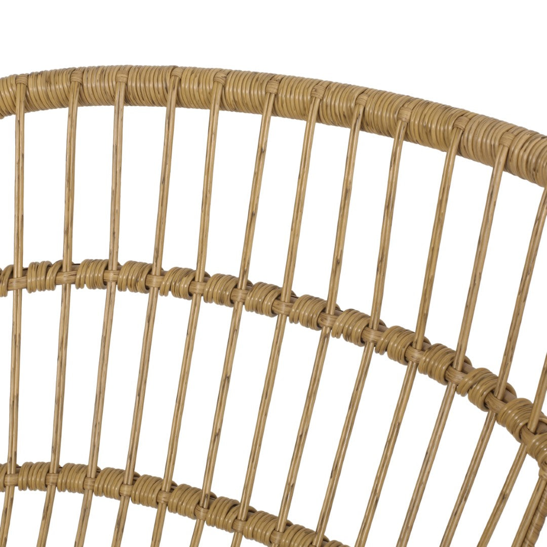 Christopher Knight Home® Lemere 2 - Piece Light Brown, Beige & Black Outdoor Wicker Dining Chairs with Cushions