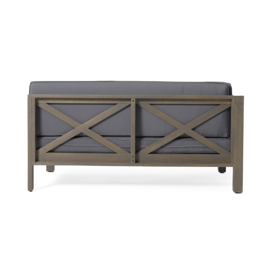 Christopher Knight Home® Outdoor Acacia Wood Corner Bench Set with Water-Resistant Cushions and Matching Coffee Table - Featuring X-Back Design for Elegant Outdoor Seating