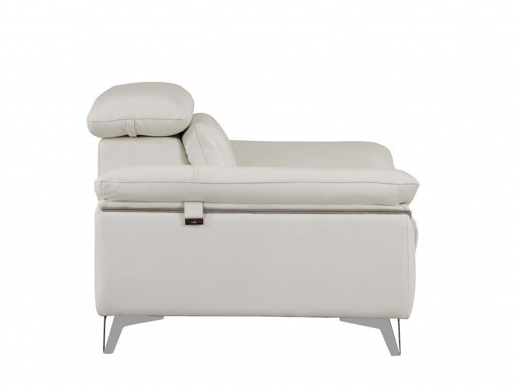 Luxurious 2-Piece Indoor Italian White Leather Seating Set for Stylish Homes