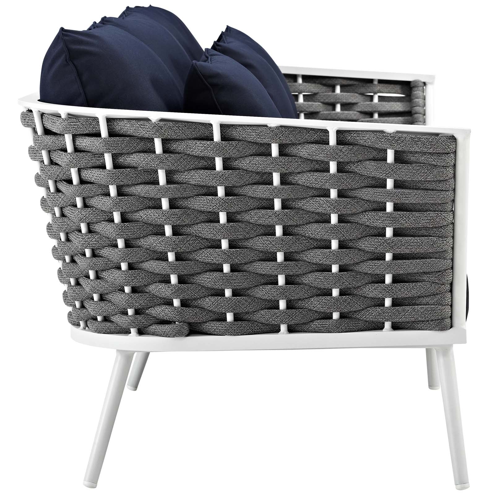 Stance Modern Outdoor Patio Sofa Set with All-Weather Cushions and Aluminum Frame for Relaxing Gatherings