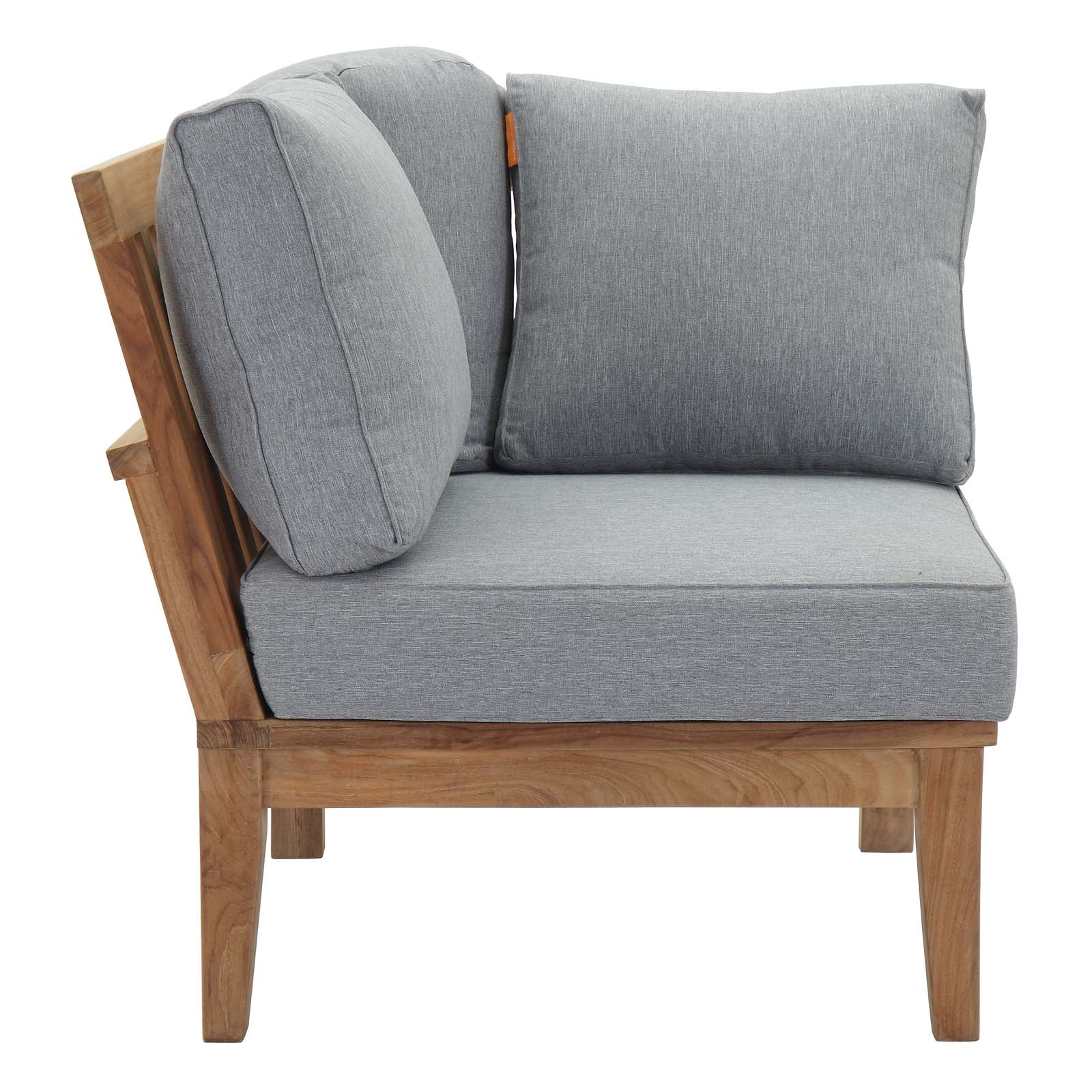 Marina Teak Wood Outdoor Patio Sofa Sectional Set - Sturdy and Weatherproof Design Ideal for Your Patio Relaxation