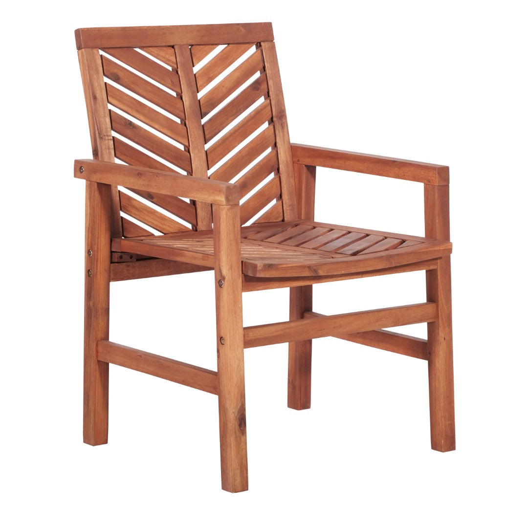 Stylish Outdoor Patio Wood Chairs - A Set of Two Acacia Hardwood Seats for Relaxing and Enjoying the Outdoors