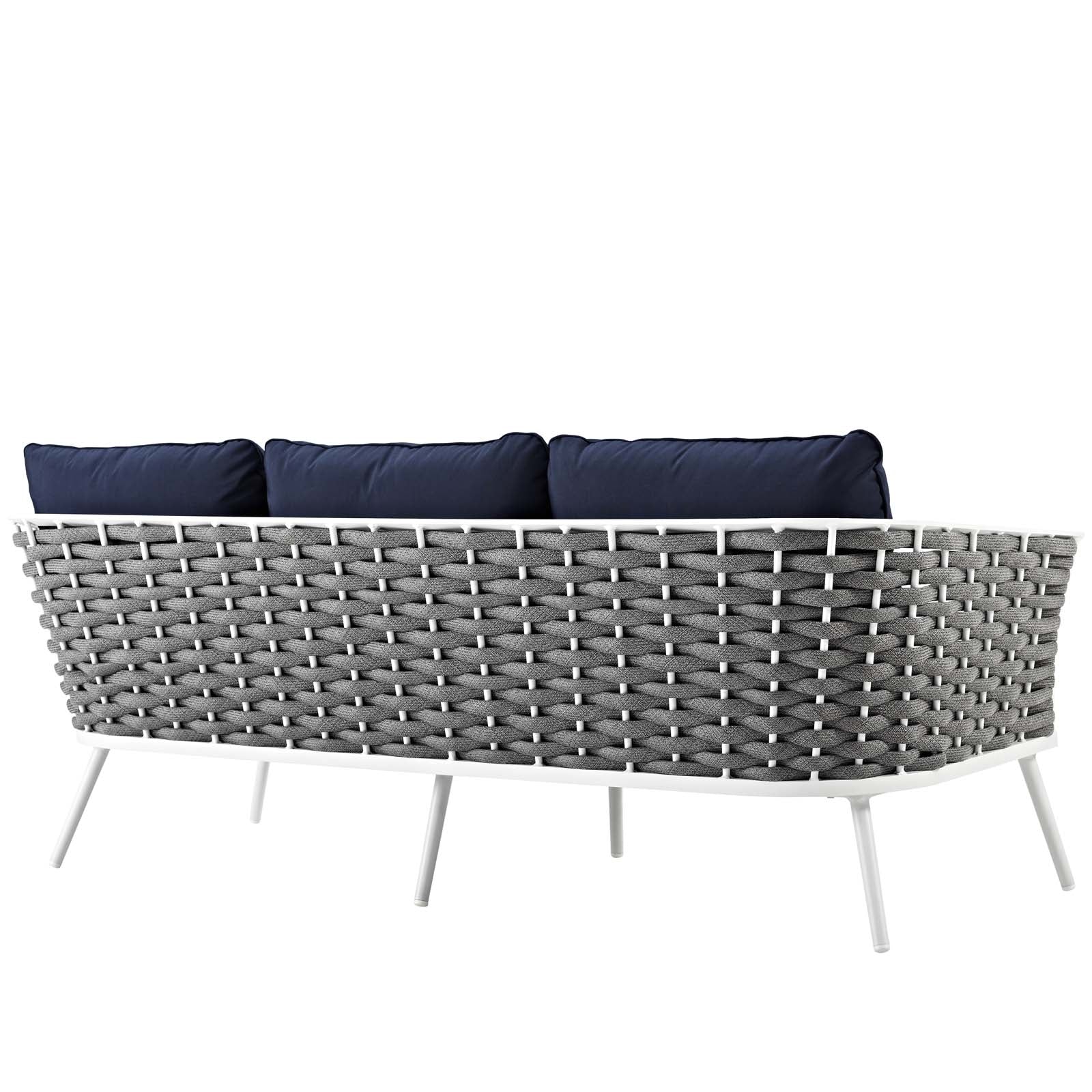 Stance Modern Outdoor Patio Sofa Set with All-Weather Cushions and Aluminum Frame for Relaxing Gatherings