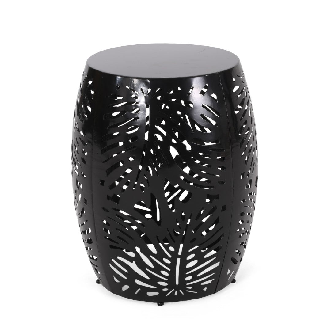 Christopher Knight Home® Satterlee Outdoor Metal Side Table Set of 2 - Stylish Barrel-Shaped Design