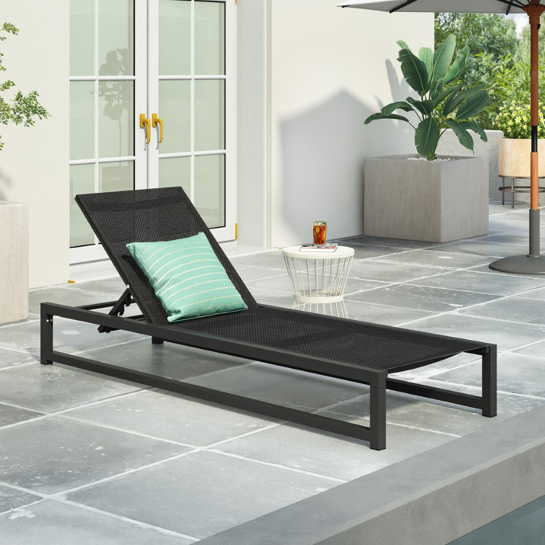 Christopher Knight Home® Adjustable Aluminum Outdoor Chaise Lounge with Mesh Seating - Resort Comfort