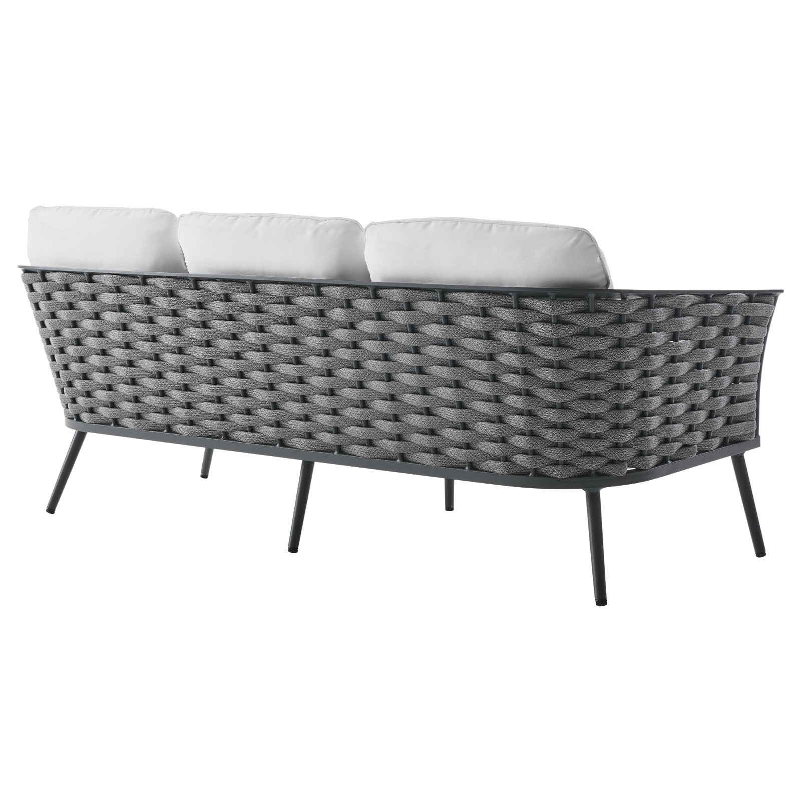 Stance Modern Outdoor Patio Sofa Set with All-Weather Cushions and Aluminum Frame for Relaxing Gatherings