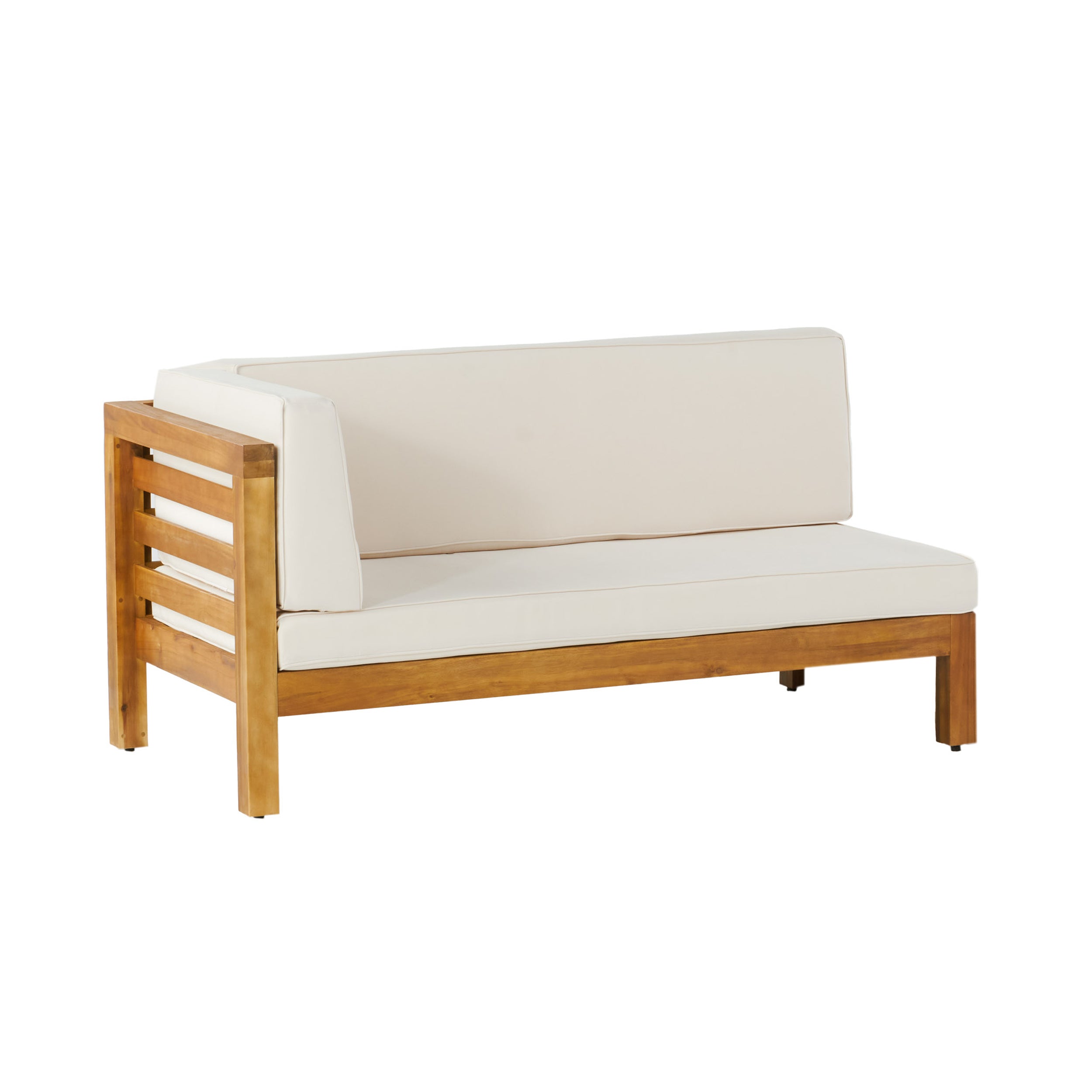 Christopher Knight Home® Oana Corner Bench, Beige - Acacia Wood with Water-Resistant Cushions