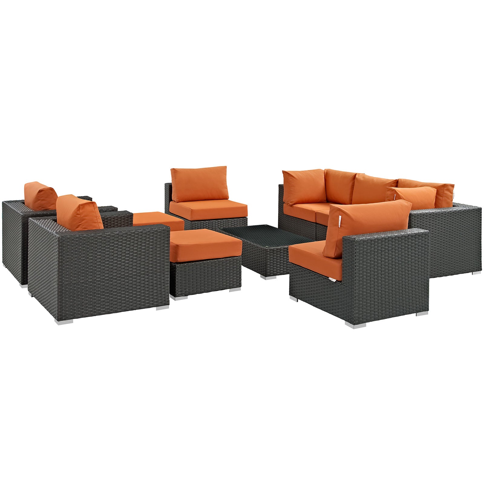 Sojourn 10-Piece Outdoor Patio Furniture Set with Sunbrella® Cushions for Total Relaxation