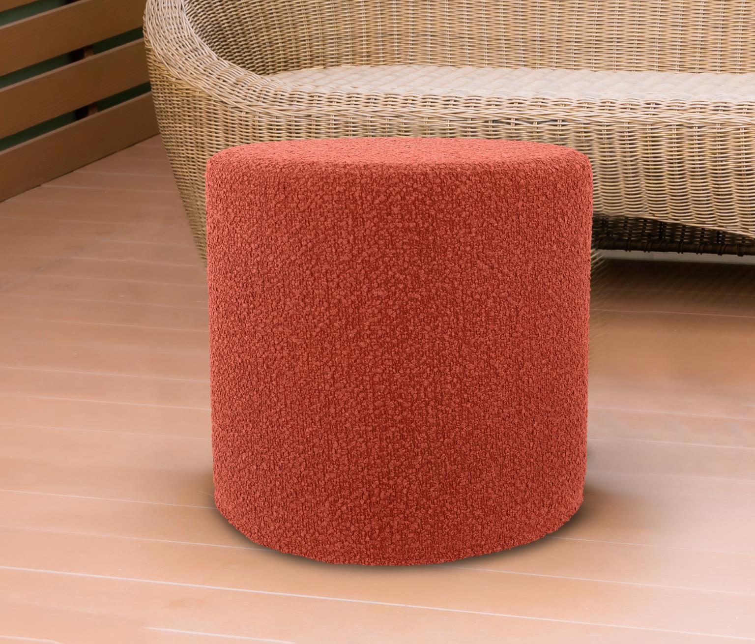 Patio No-Tip Short Cylinder Versatile Foam Ottoman for Both Indoor and Outdoor Use with Comfort and Stylish Design