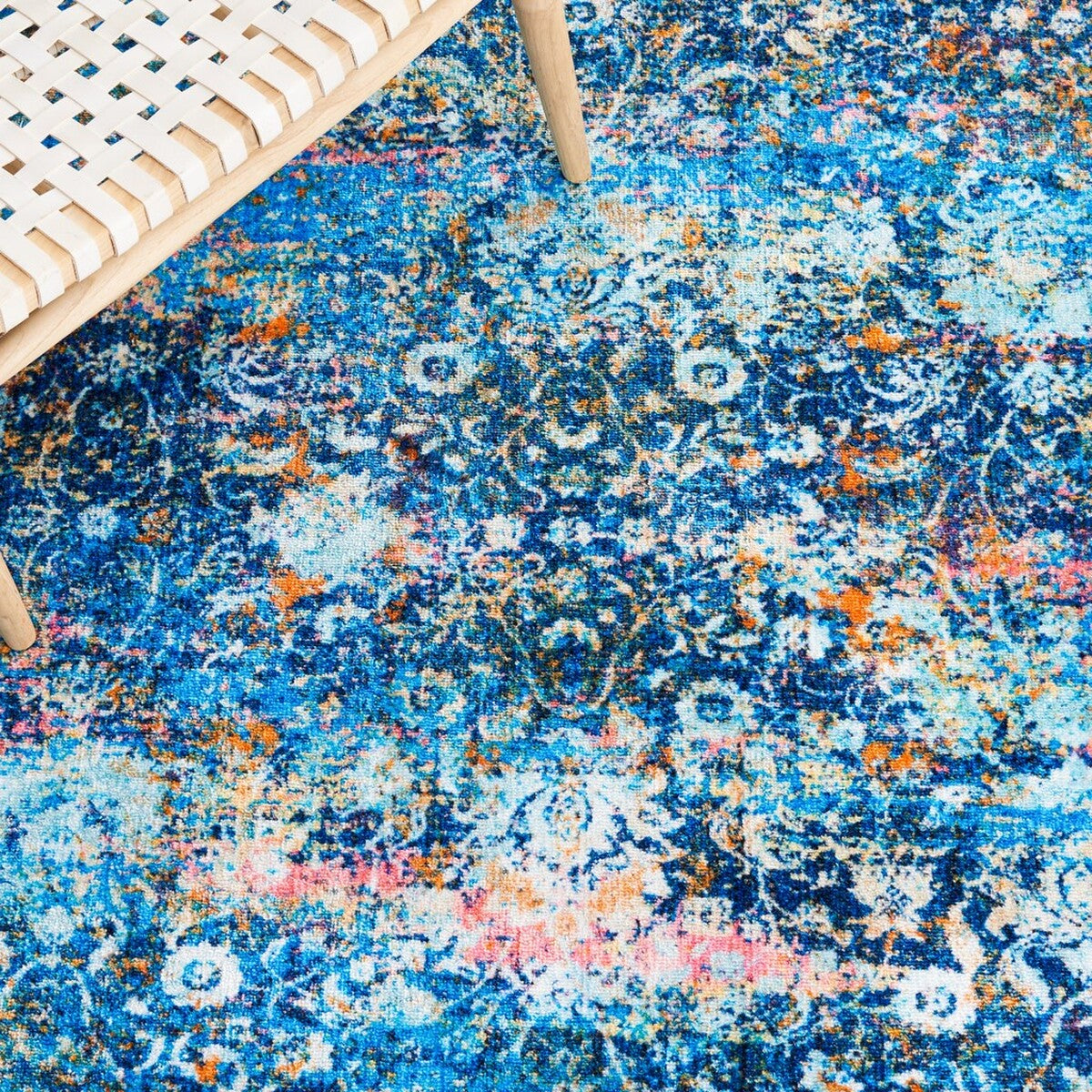 Stylish Machine-Washable Bahia Transitional Area Rug - 100% Polyester, Non-Slip for Home