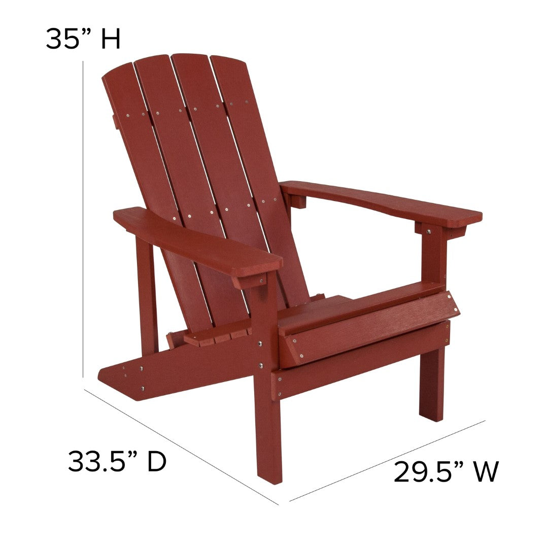 Commercial - Grade Outdoor Set of Two All - Weather Poly Resin Wood Adirondack Chairs Equipped with Cream - Colored Cushions Ideal for Decks, Porches, and Patios