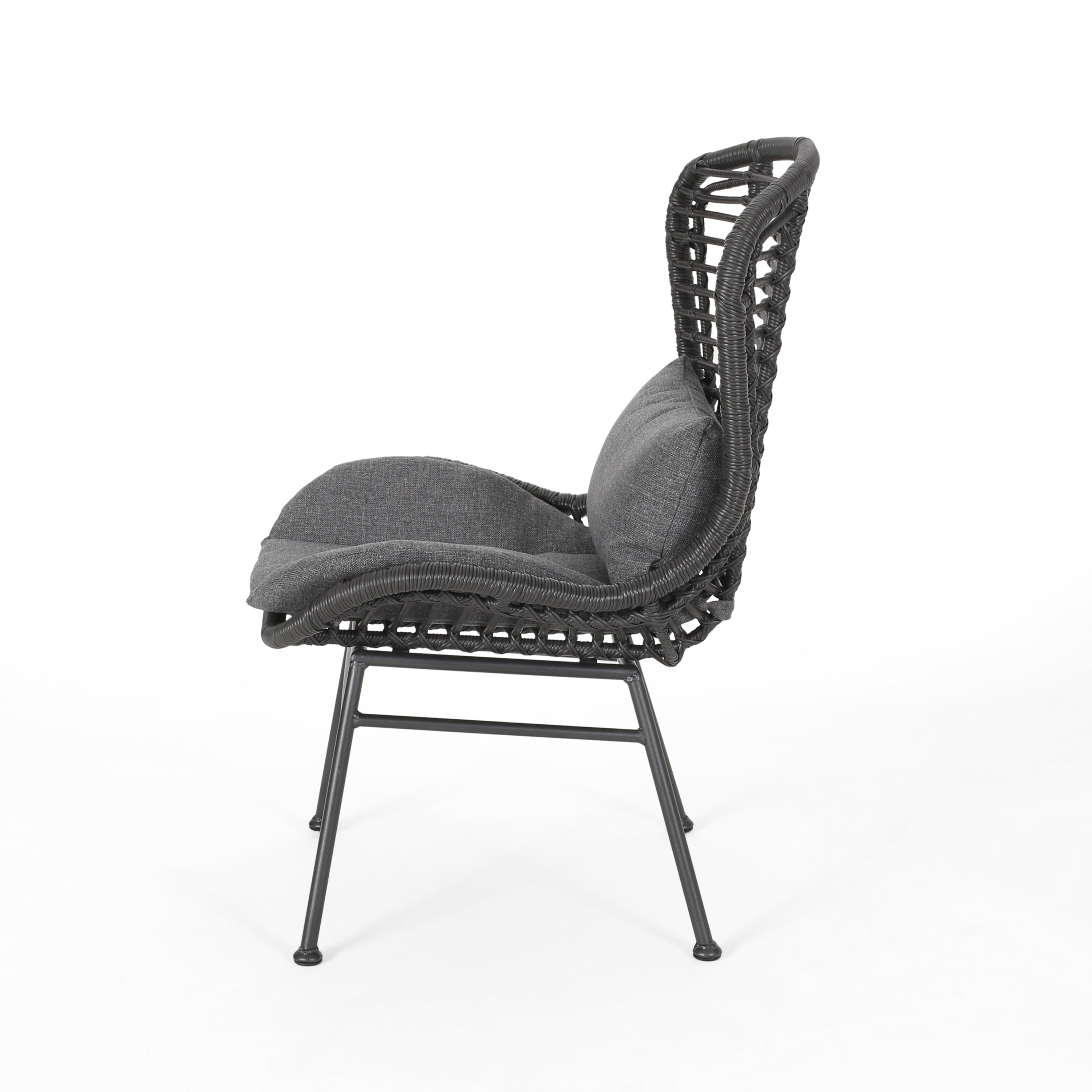 Christopher Knight Home® La Habra 2-Piece Modern Outdoor Club Chairs with Faux Rattan Design