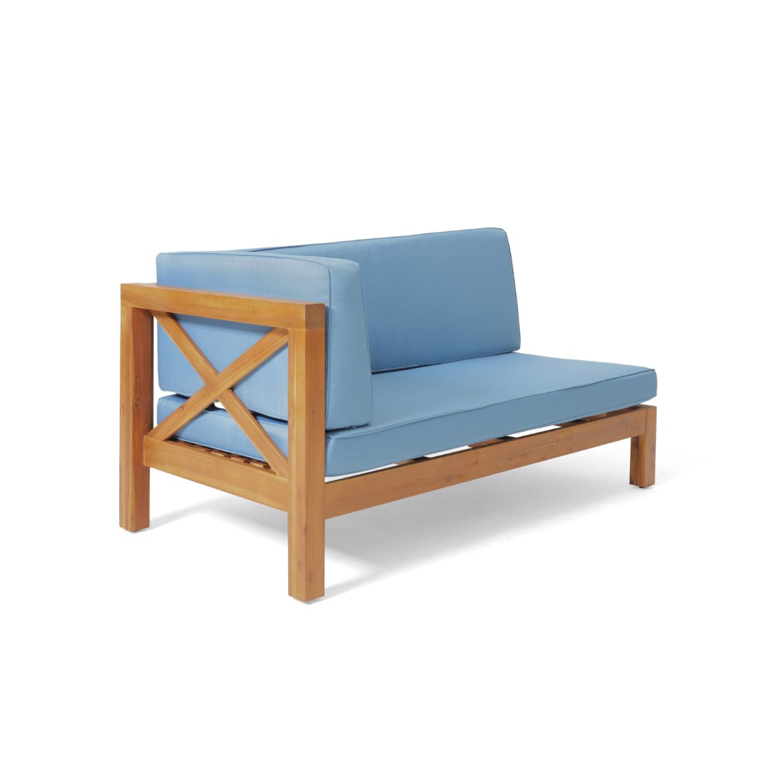 Christopher Knight Home® Blue Brava X-Back Corner Bench Set Including a Coffee Table for Outdoor Use