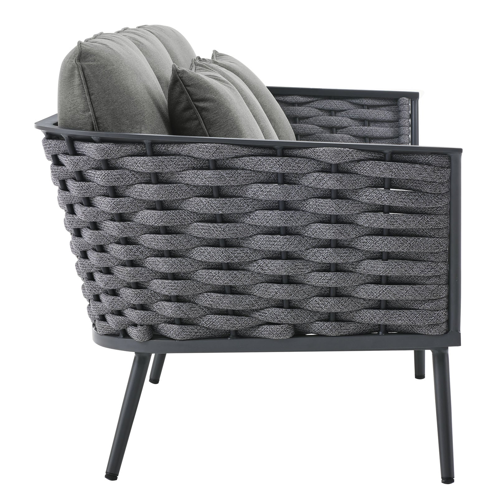 Stance Modern Outdoor Patio Sofa Set with All-Weather Cushions and Aluminum Frame for Relaxing Gatherings