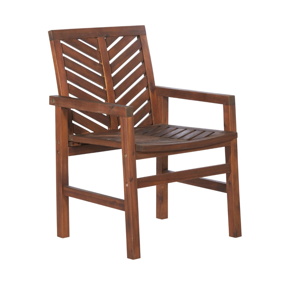Stylish Outdoor Patio Wood Chairs - A Set of Two Acacia Hardwood Seats for Relaxing and Enjoying the Outdoors