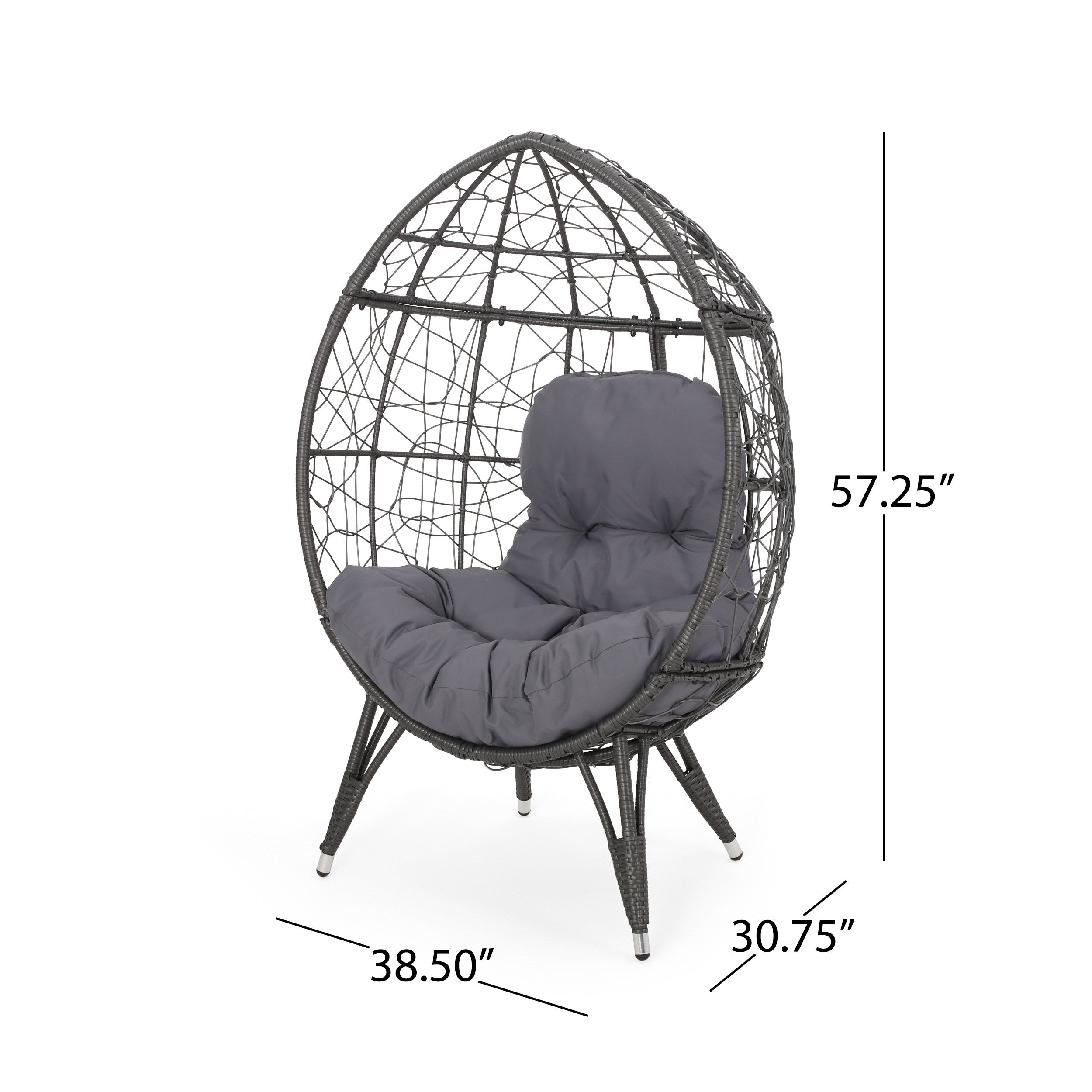 Christopher Knight Home® Stylish Gianni Teardrop-shaped Outdoor Wicker Chair with Comfortable Cushion - A Perfect Seating Option for Outdoor Spaces