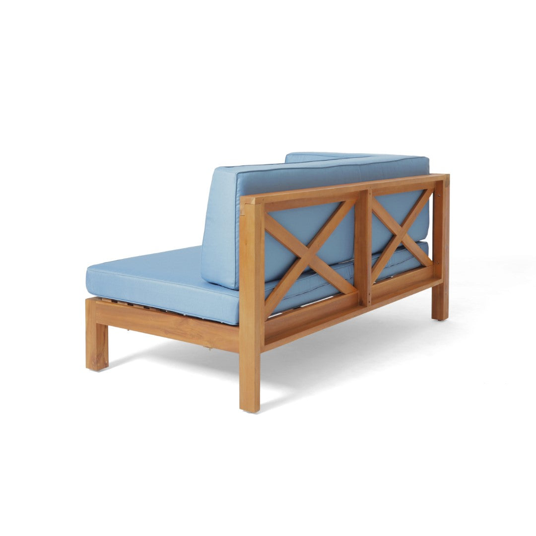 Christopher Knight Home® Blue Brava X-Back Corner Bench Set Including a Coffee Table for Outdoor Use