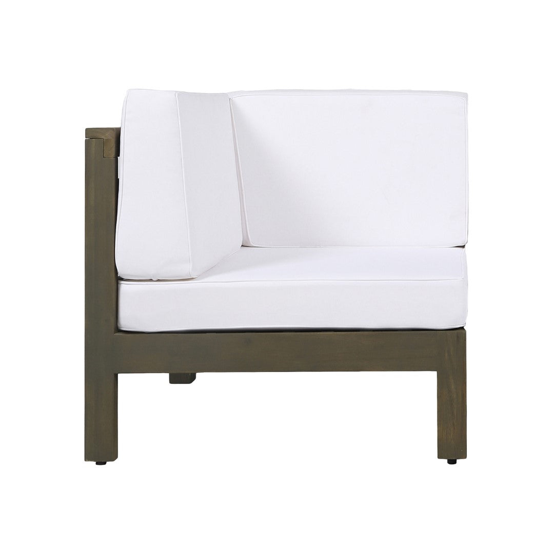 Christopher Knight Home® Brava X-Back Arm Chair - White, Acacia Wood Frame, Water-Resistant Cushions