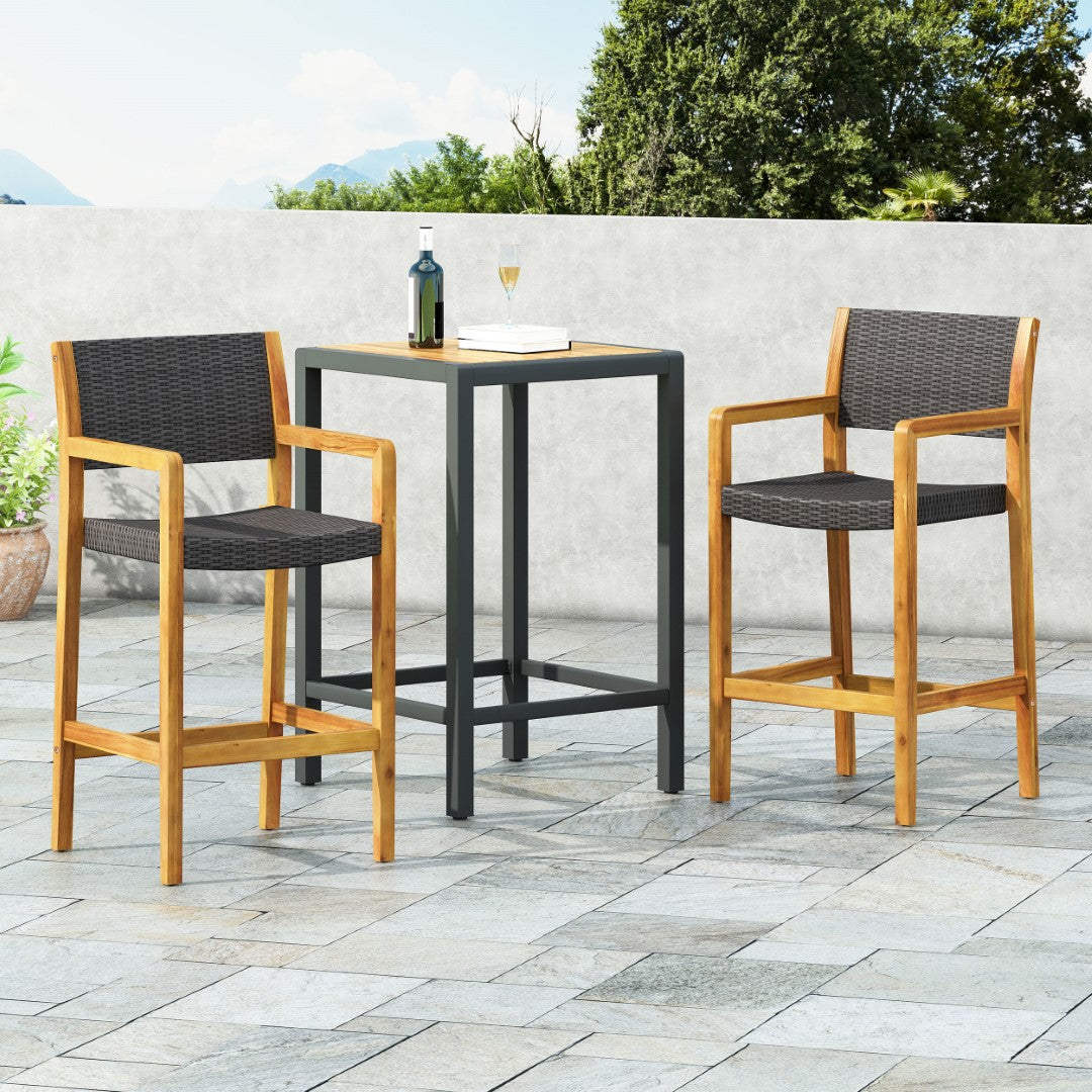Christopher Knight Home® Genesee Outdoor Acacia Wood Barstools - Set of 2