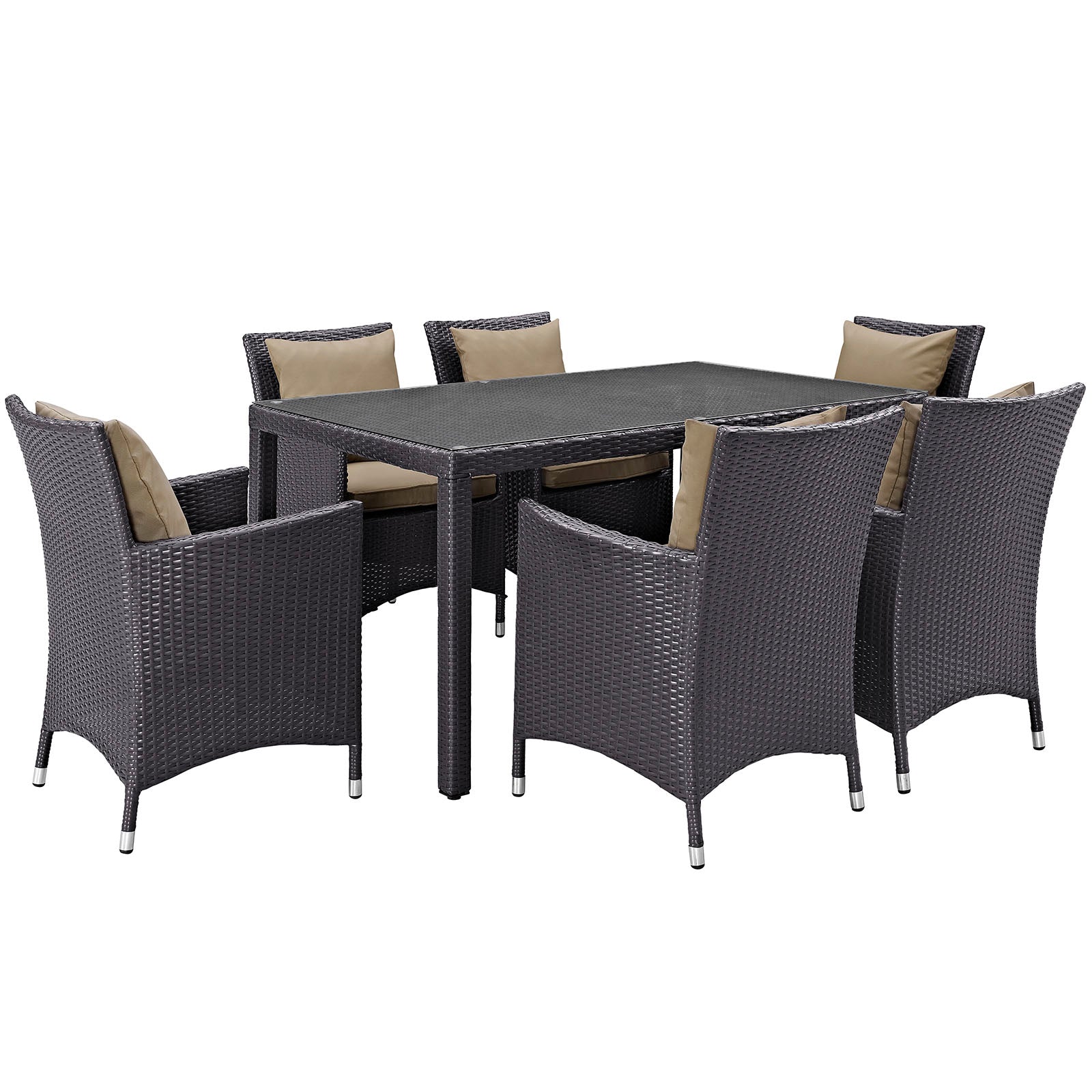 Convene 7-Piece All-Weather Outdoor Dining Set with Stylish Rattan and Durable Cushions