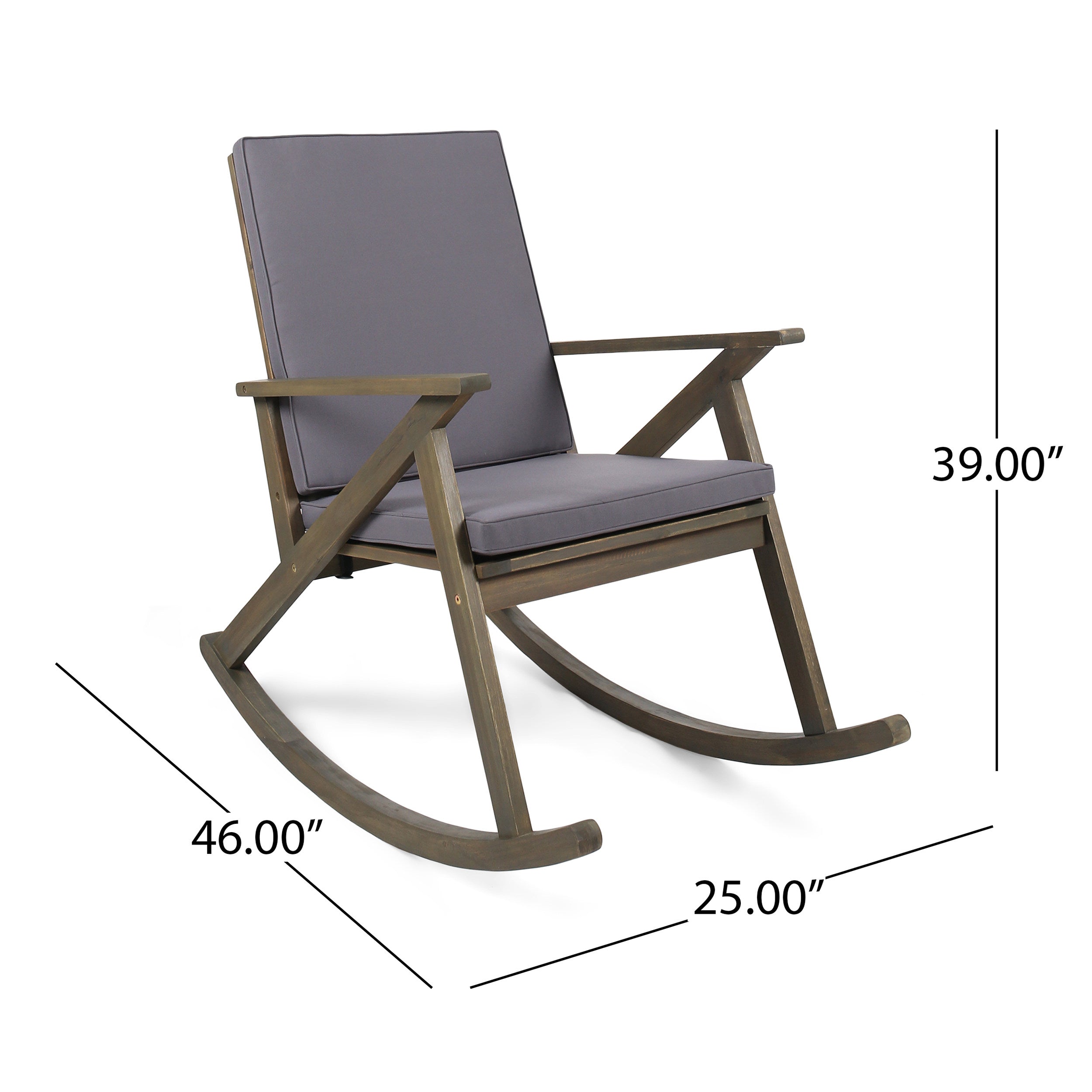 Christopher Knight Home® Gus Acacia Wood Outdoor Rocking Chair with Comfortable Cushion: A Durable, Safe, and Stylish Seating Option for Relaxation