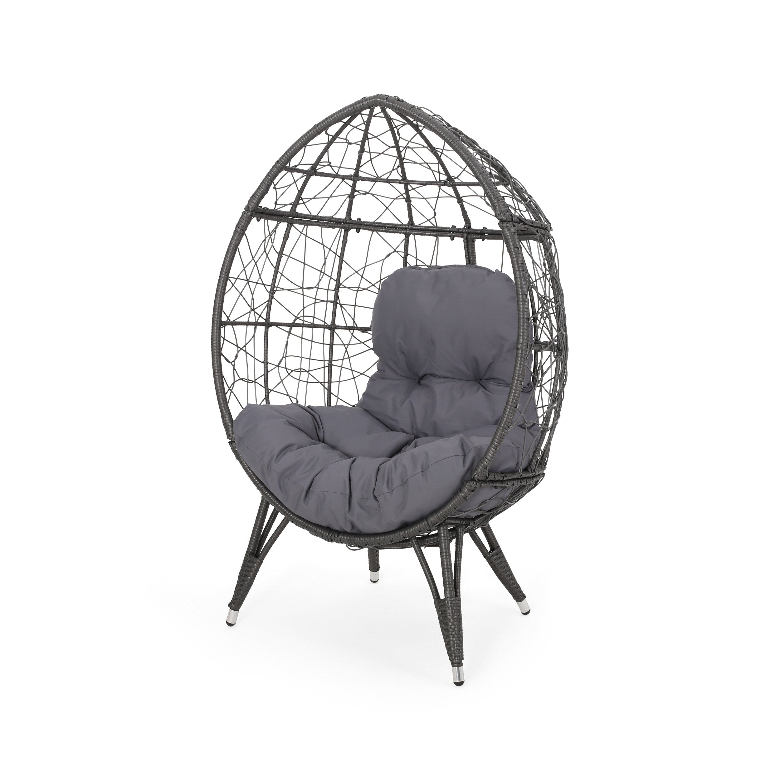 Christopher Knight Home® Stylish Gianni Teardrop-shaped Outdoor Wicker Chair with Comfortable Cushion - A Perfect Seating Option for Outdoor Spaces
