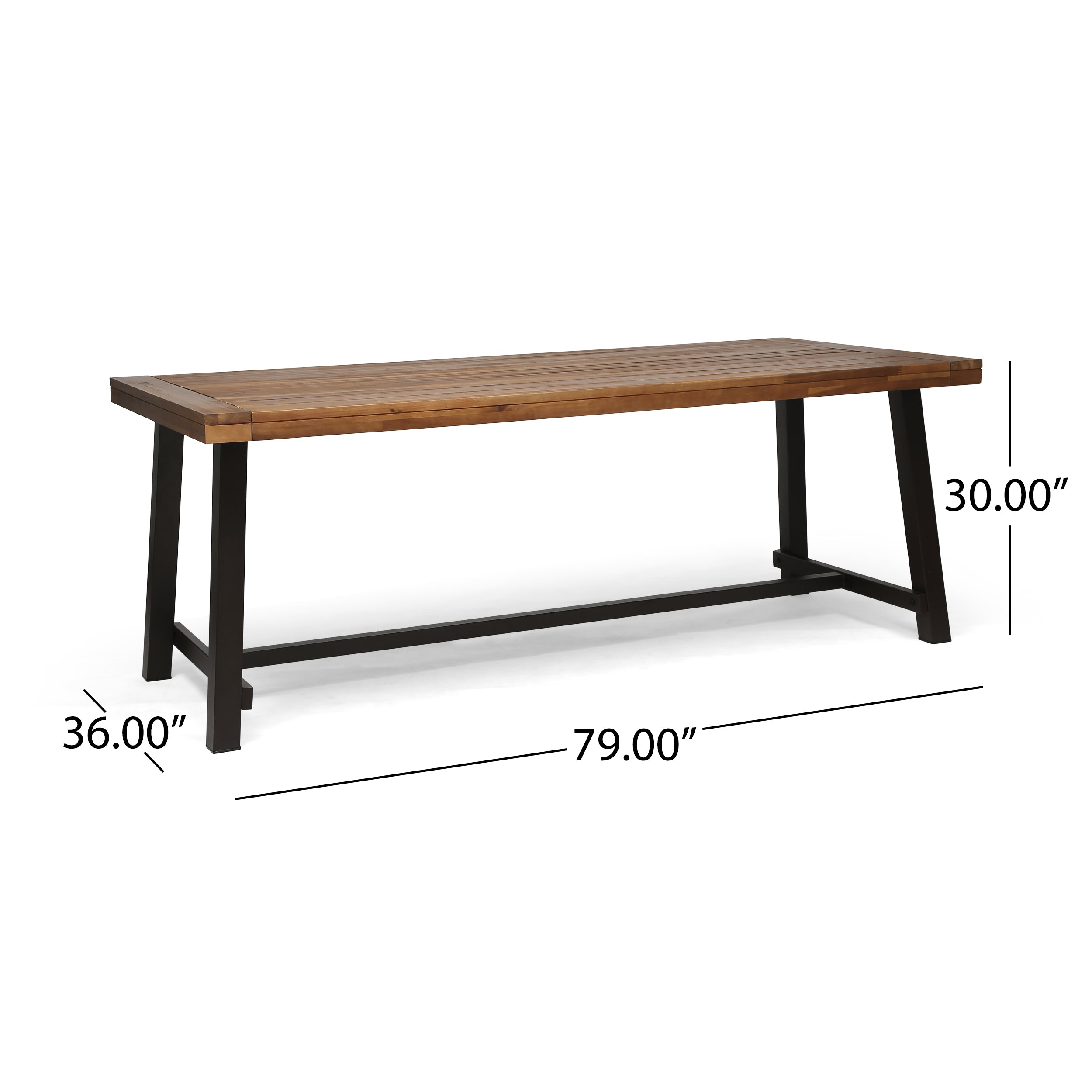 Christopher Knight Home® Carlisle Teak and Rustic Metal Outdoor 8 - Seater Wooden Dining Table
