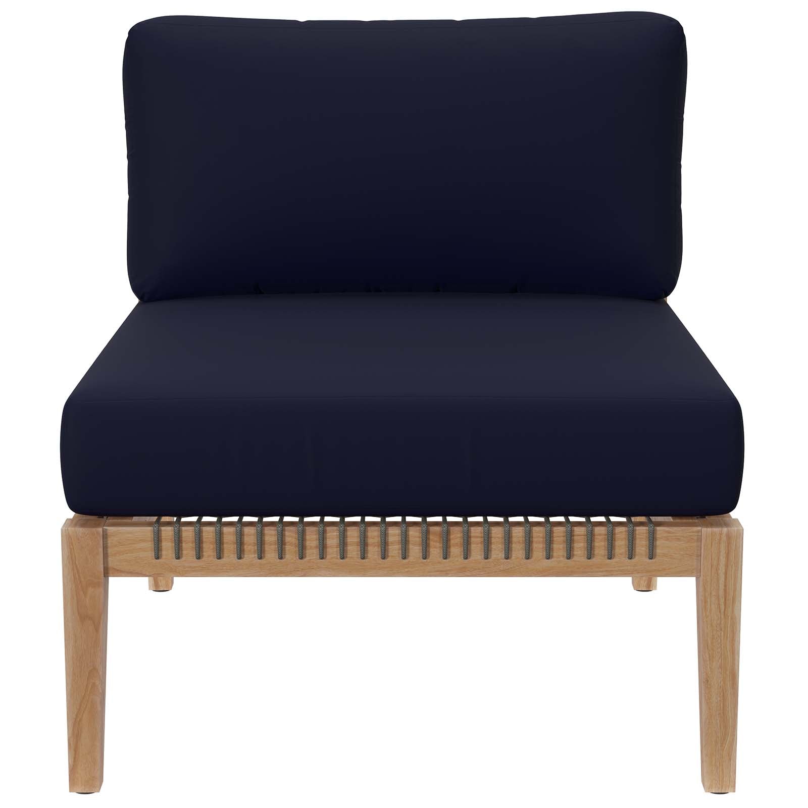 Clearwater Premium Teak Outdoor Patio Sofa with Stylish Rope Webbing and Comfort Cushions