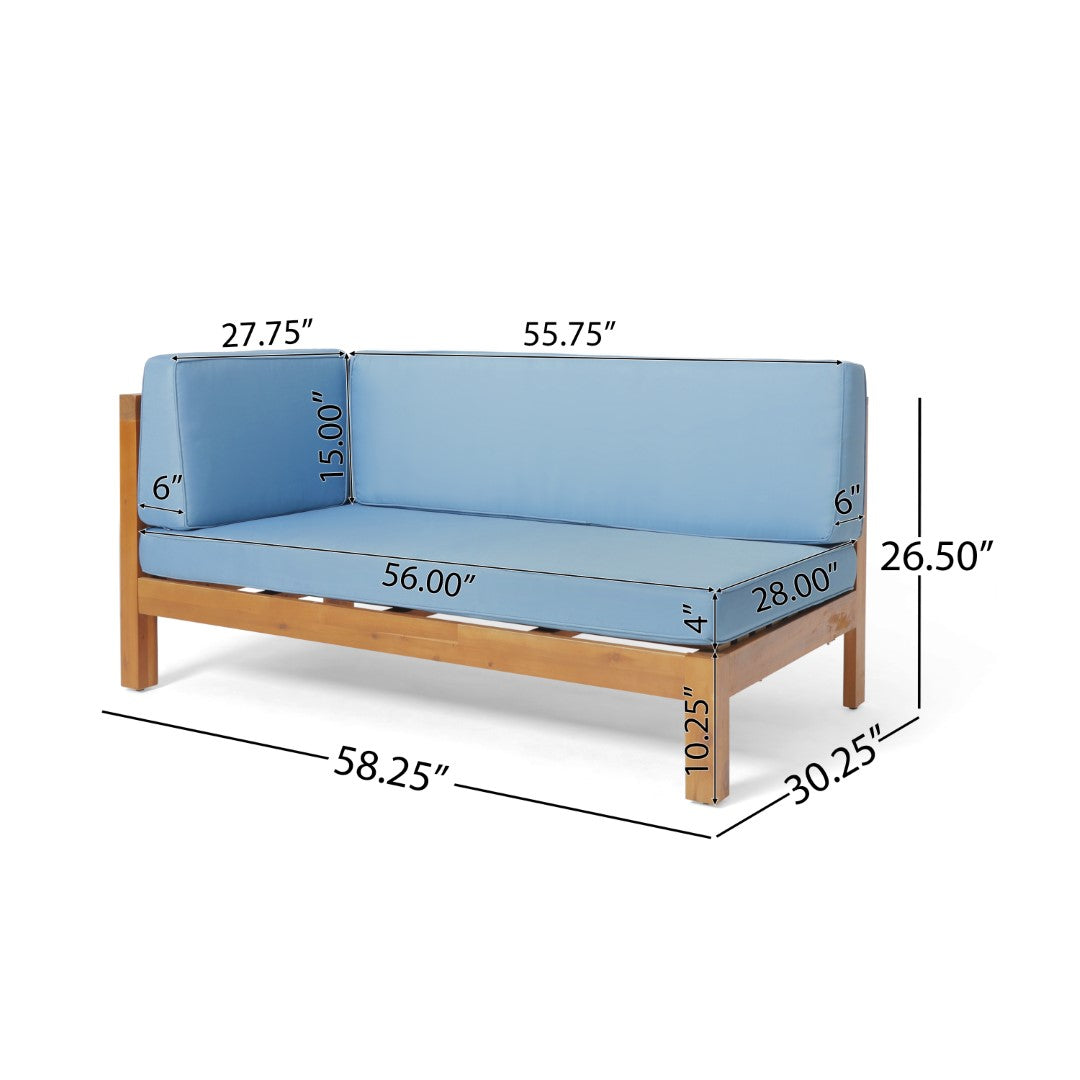 Christopher Knight Home® Blue Brava X-Back Corner Bench Set Including a Coffee Table for Outdoor Use