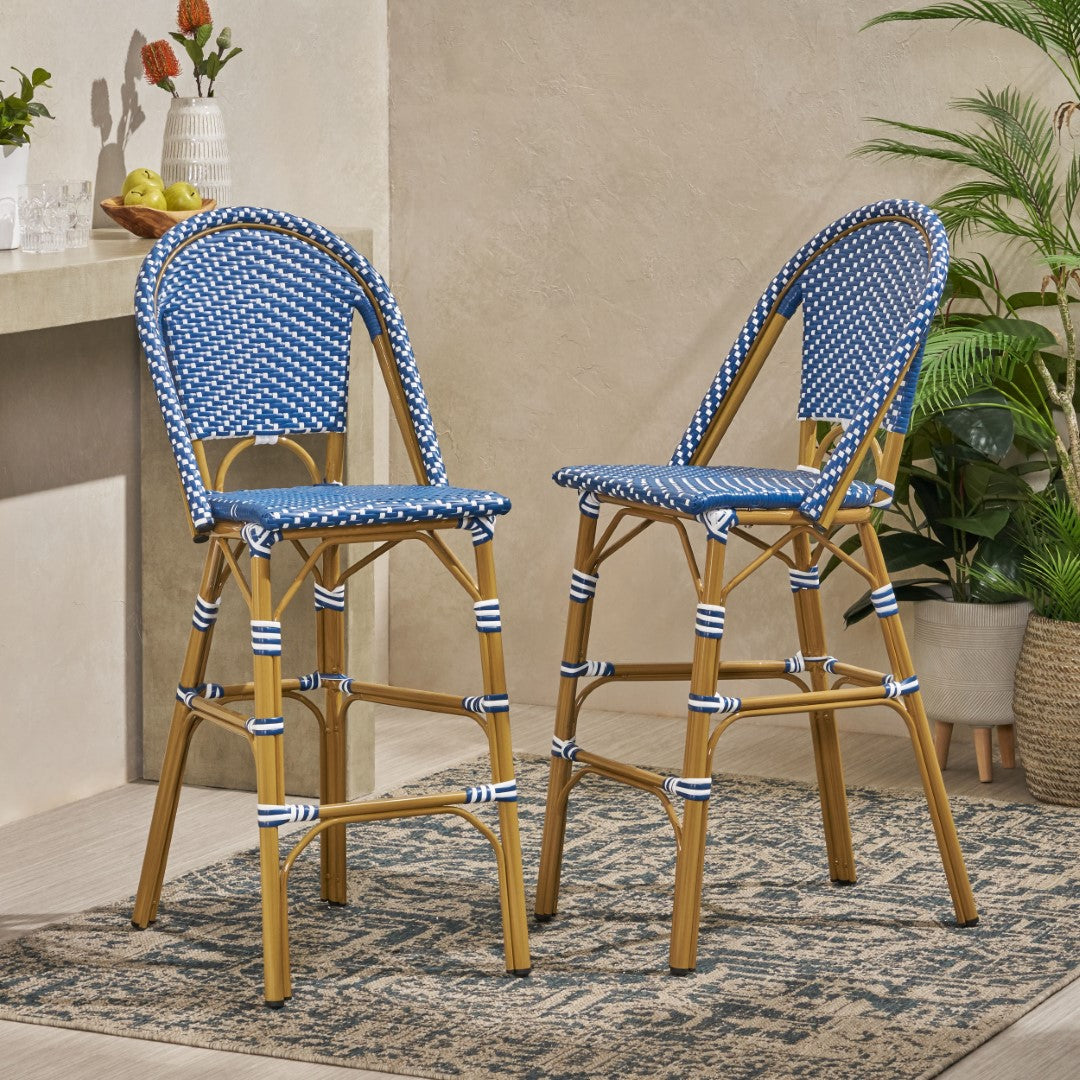 Christopher Knight Home® 2-Piece Set of French-Style Aluminum Outdoor Barstools