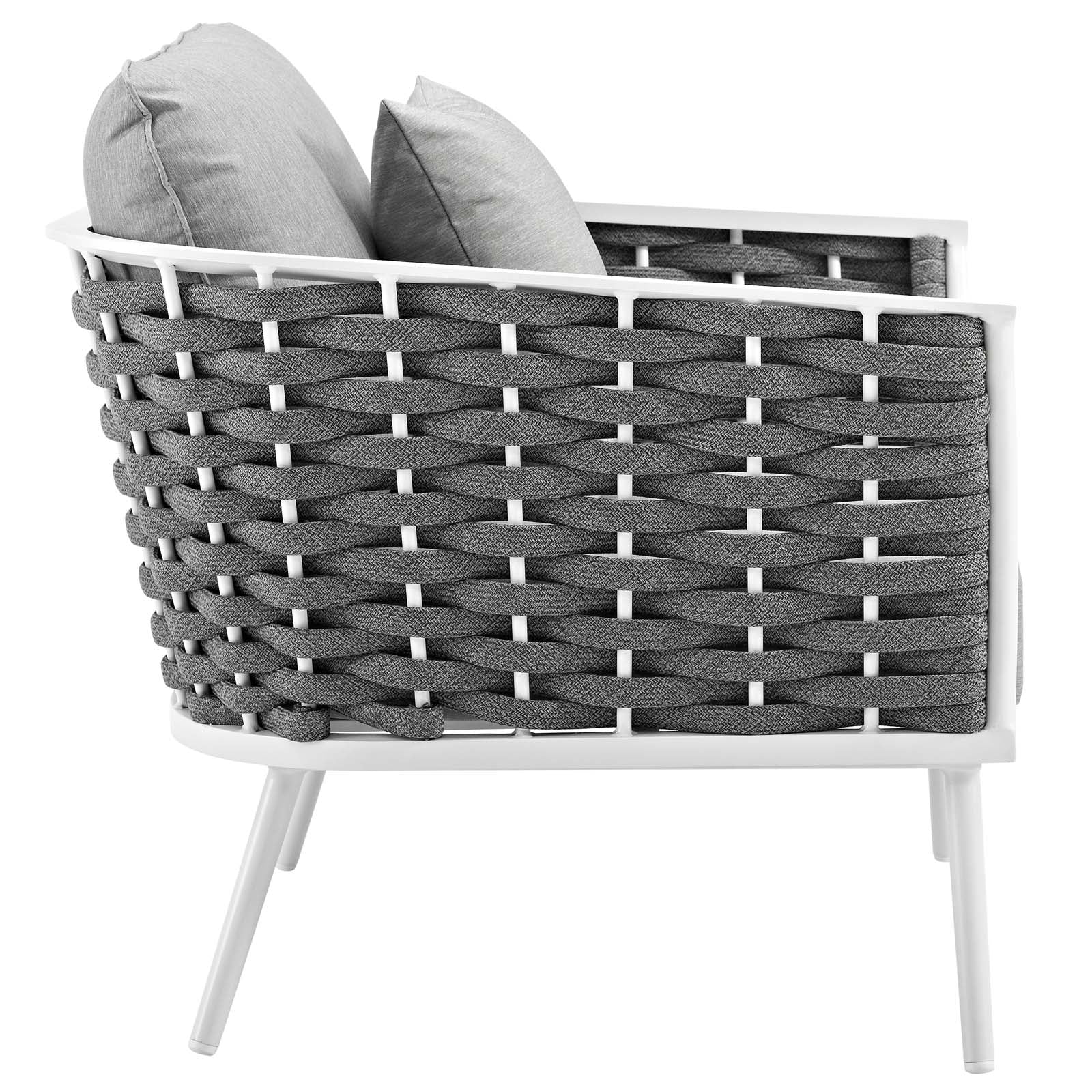 Stance Modern Two-Piece Outdoor Aluminum Sectional Sofa Set Featuring Plush Cushions for the Utmost Comfort