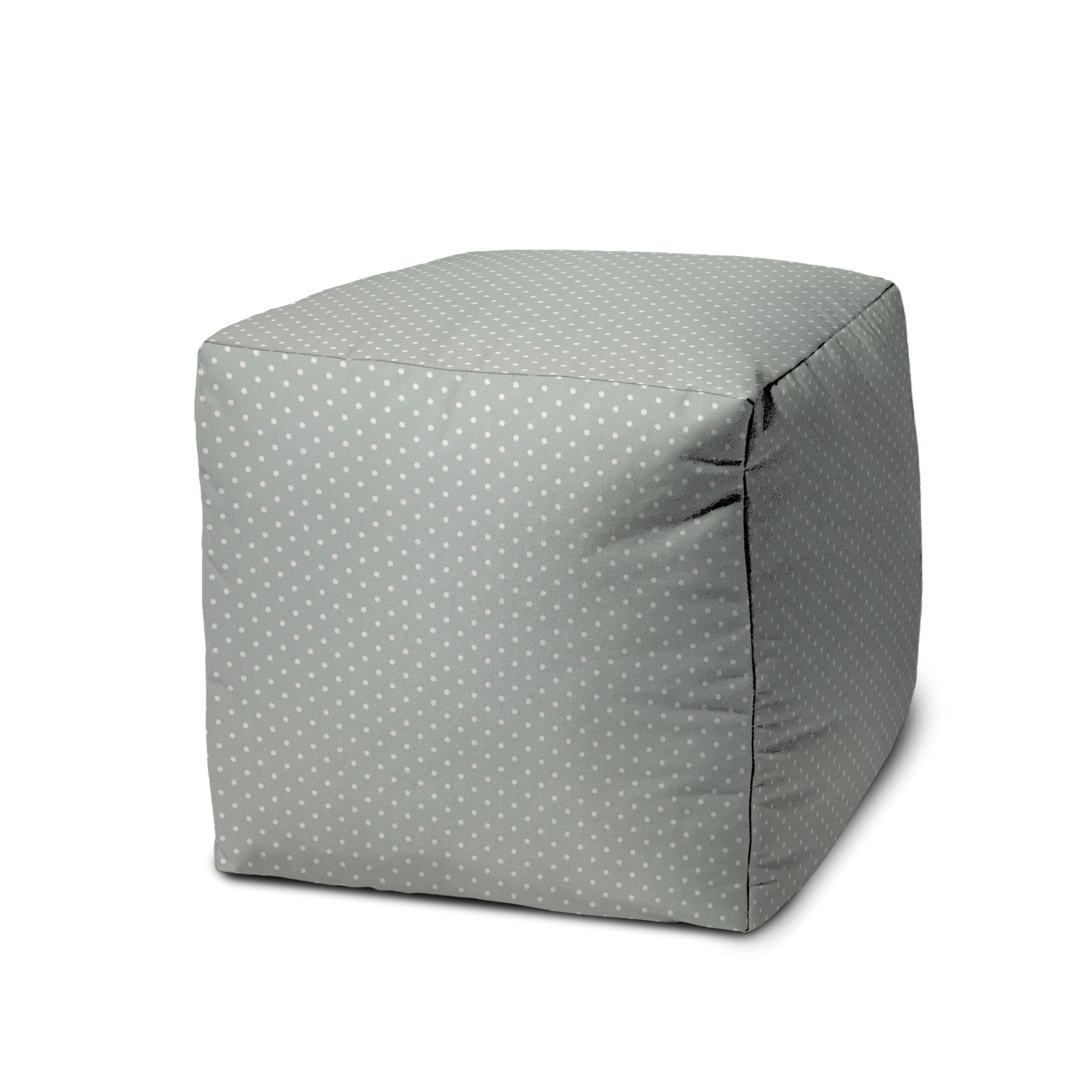 Stylish and Comfortable Turquoise Indoor-Outdoor Polka Dot Pouf Ottoman for Home Decor and Patio Relaxation