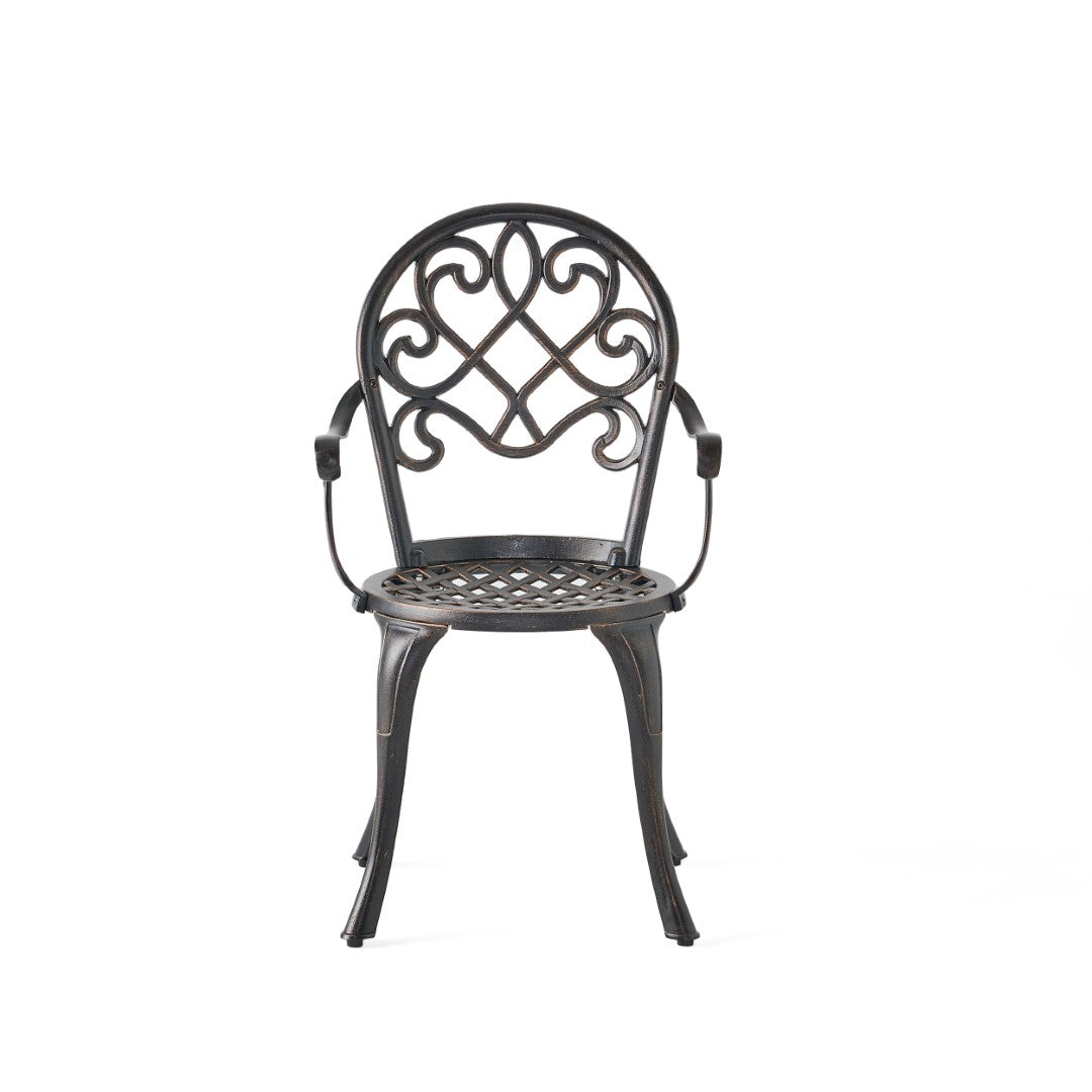 Christopher Knight Home® Angeles Outdoor Cast Aluminum Bistro Dining Set with Integrated Ice Bucket for Al Fresco Meals