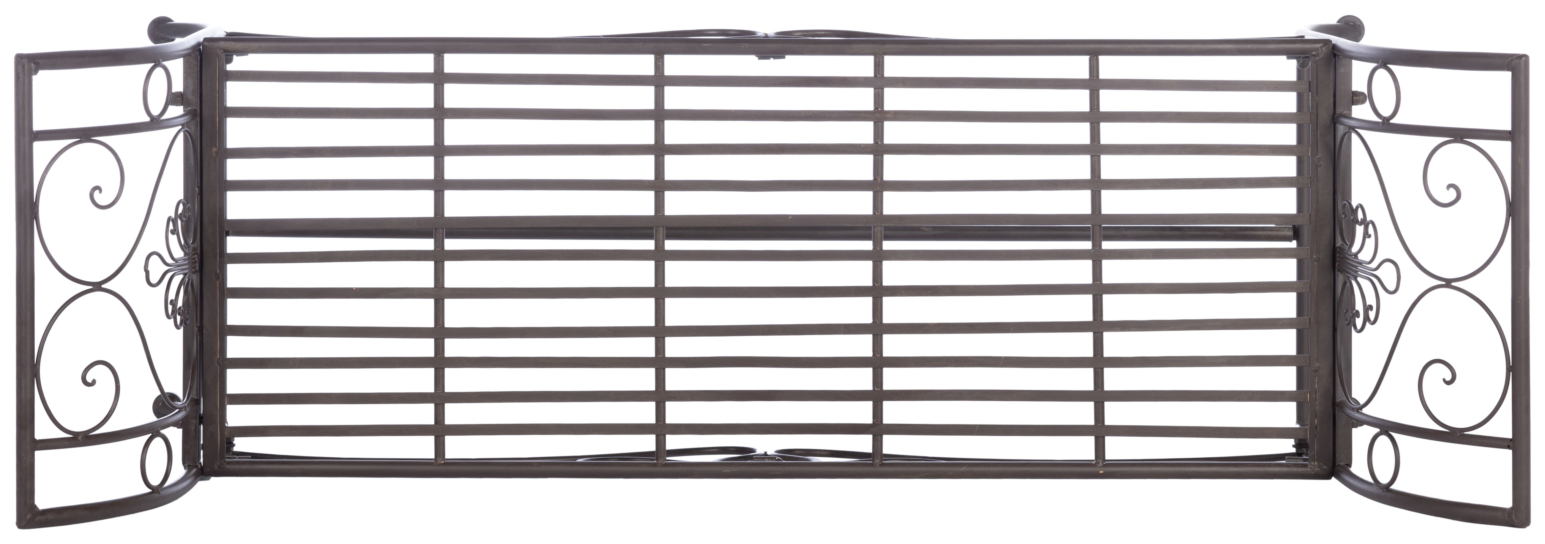 Adina Wrought Iron Outdoor Garden Bench with Victorian Elegance and Intricate Scrolls