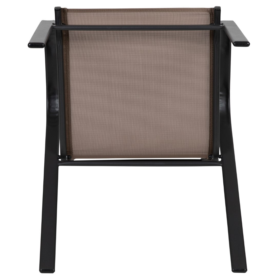 Commercial-Grade Outdoor Stackable 4-Pack Patio Chairs with Flex Comfort Material and Sturdy Metal Frame