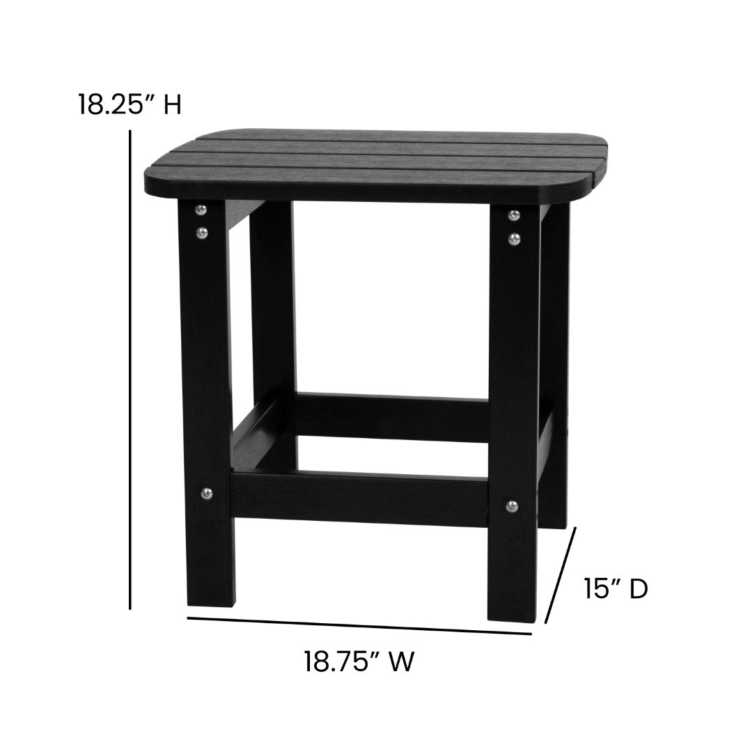Premium Set of Two All-Weather UV-Resistant Poly Resin Rocking Chairs with an Adirondack Style Side Table for Indoor and Outdoor Use