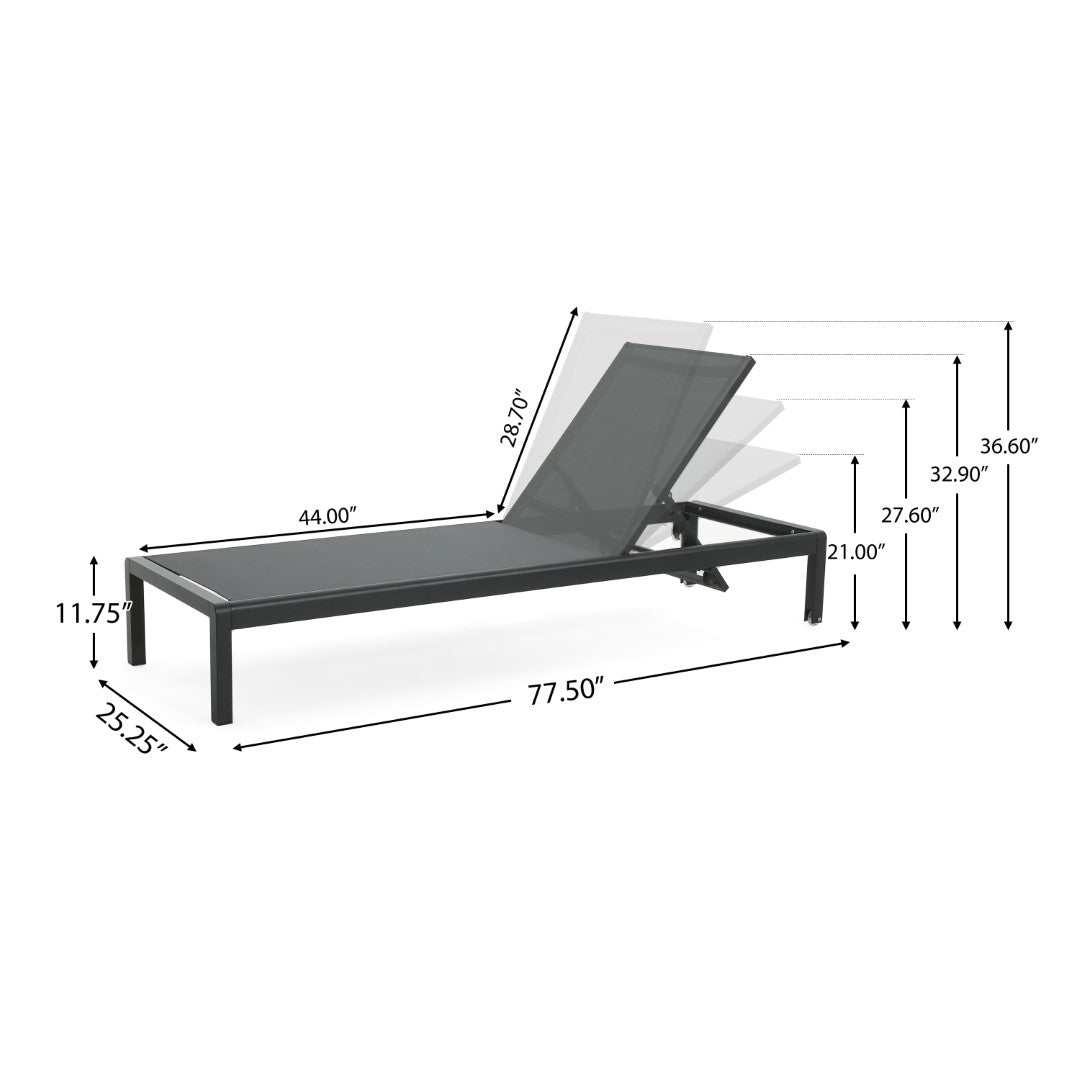 Christopher Knight Home® Cape Coral Premium 2-Piece Outdoor Black Chaise Lounge Set for Relaxing