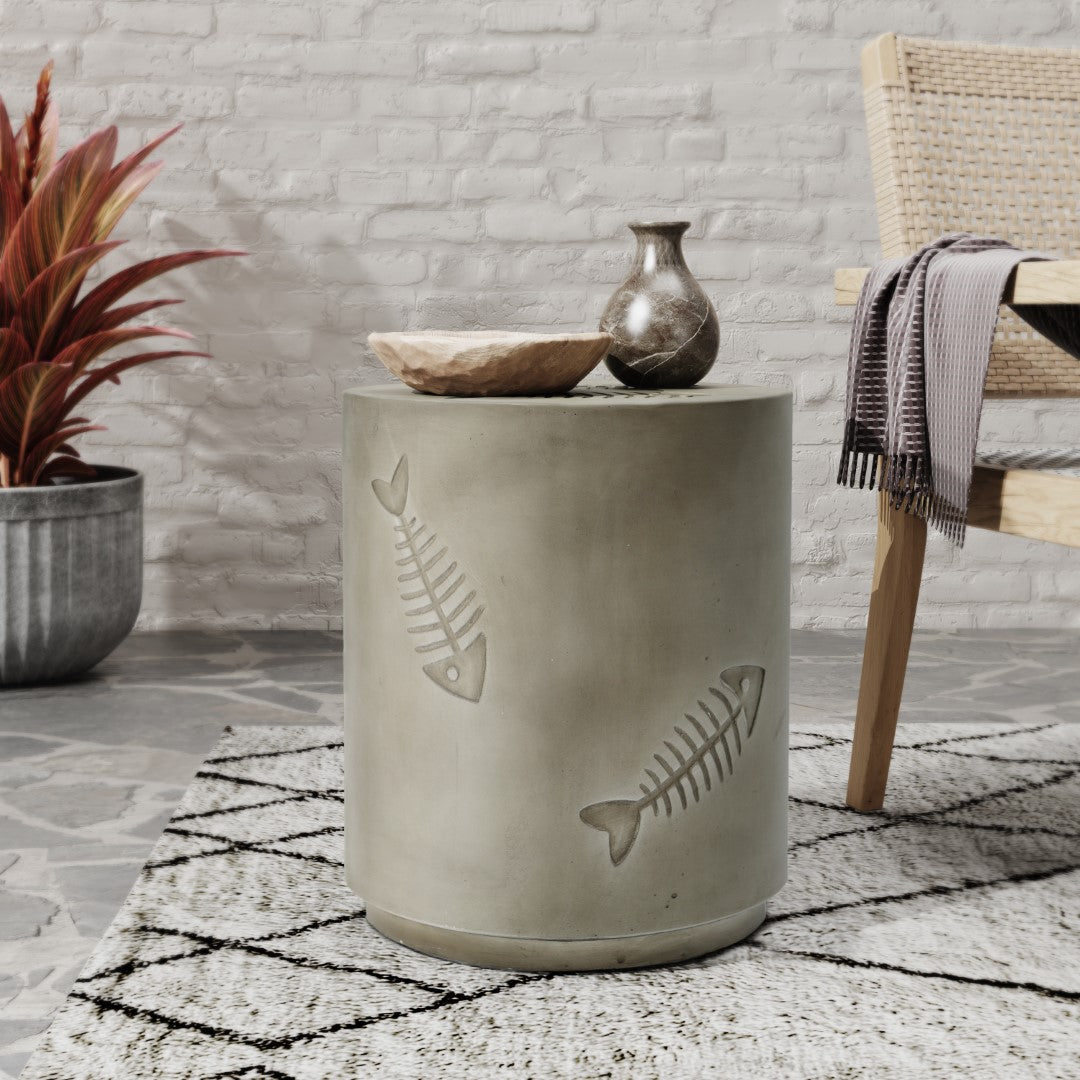 Christopher Knight Home® 16'' Fish Pattern Mgo Side Table - Durable & Weatherproof